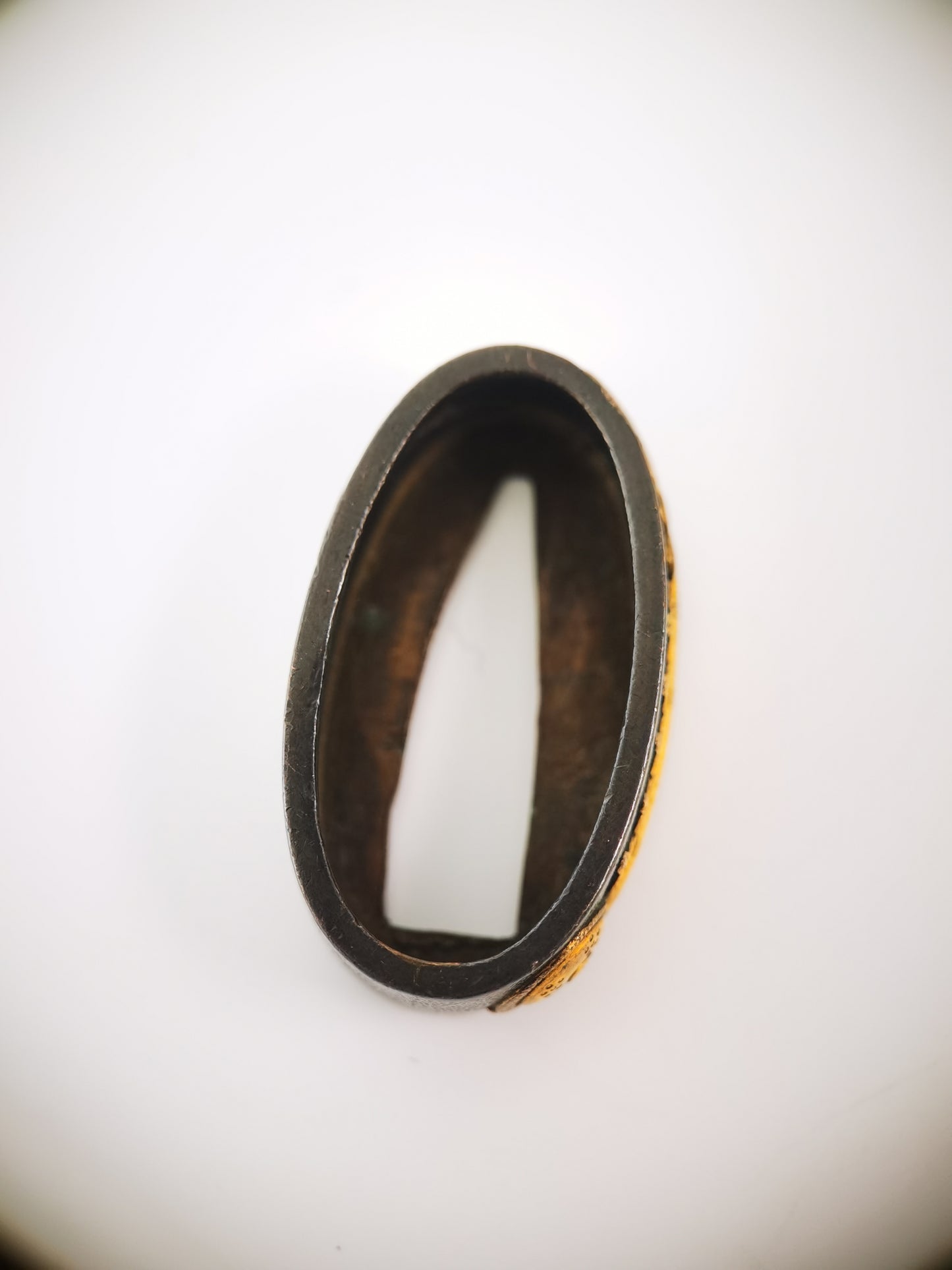 Japanese Imperial Royal Barge Pattern Single Fuchi for Katana Wakziashi Edo Period Antique F206