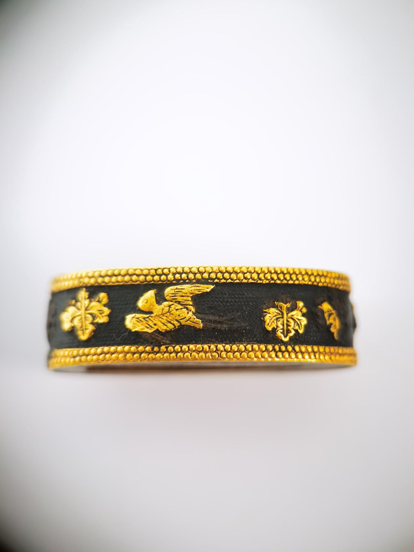 Japanese Gosankiri, Butterfly & Bird Pattern Single Fuchi for Katana Wakziashi Edo Period Antique F208