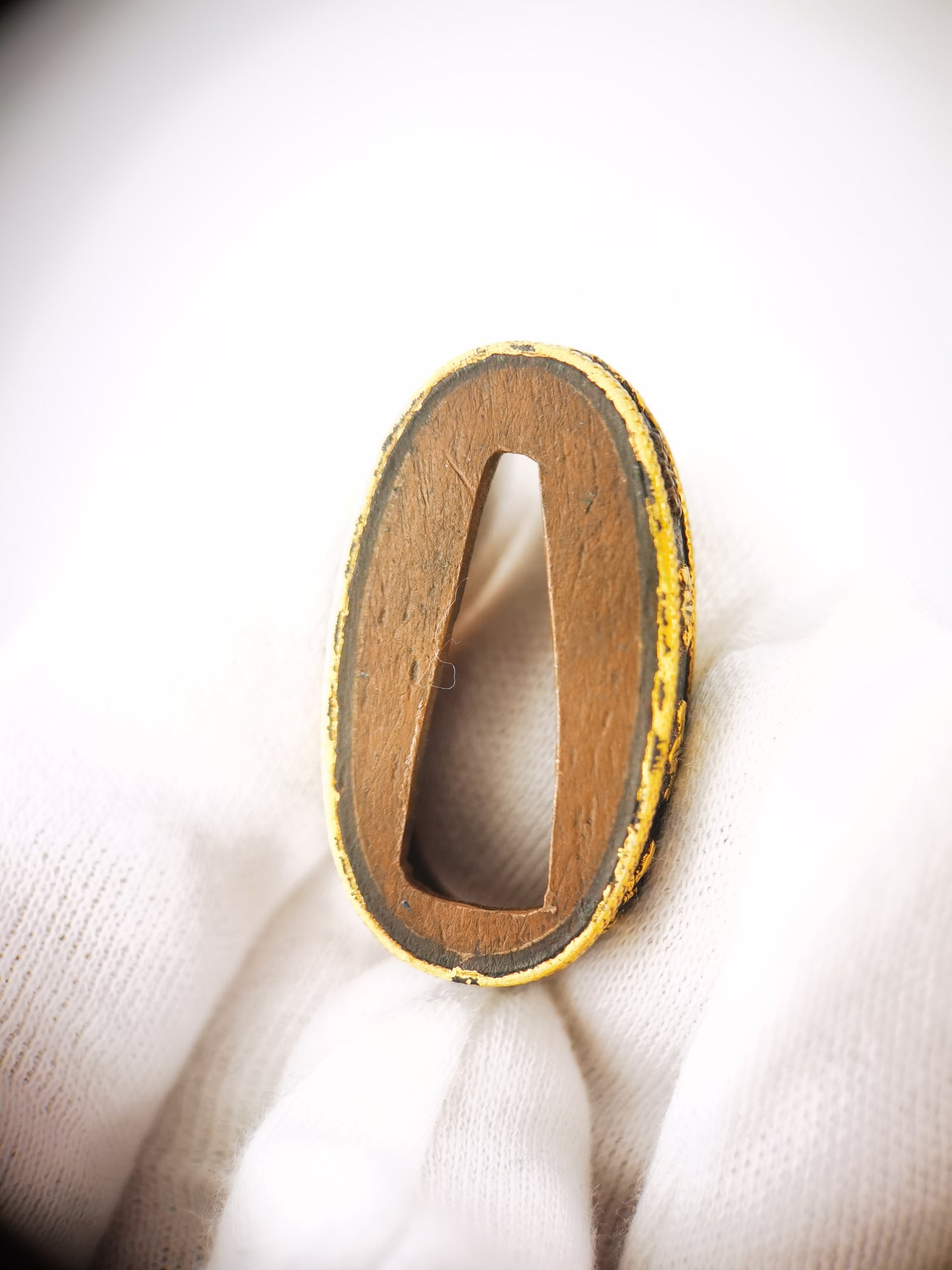 Japanese Gosankiri, Butterfly & Bird Pattern Single Fuchi for Katana Wakziashi Edo Period Antique F208