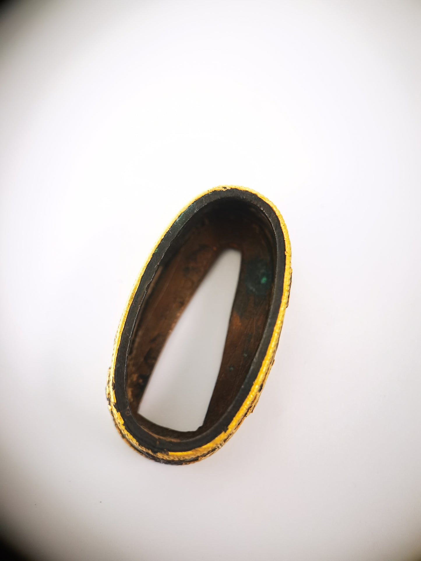 Japanese Gosankiri, Butterfly & Bird Pattern Single Fuchi for Katana Wakziashi Edo Period Antique F208
