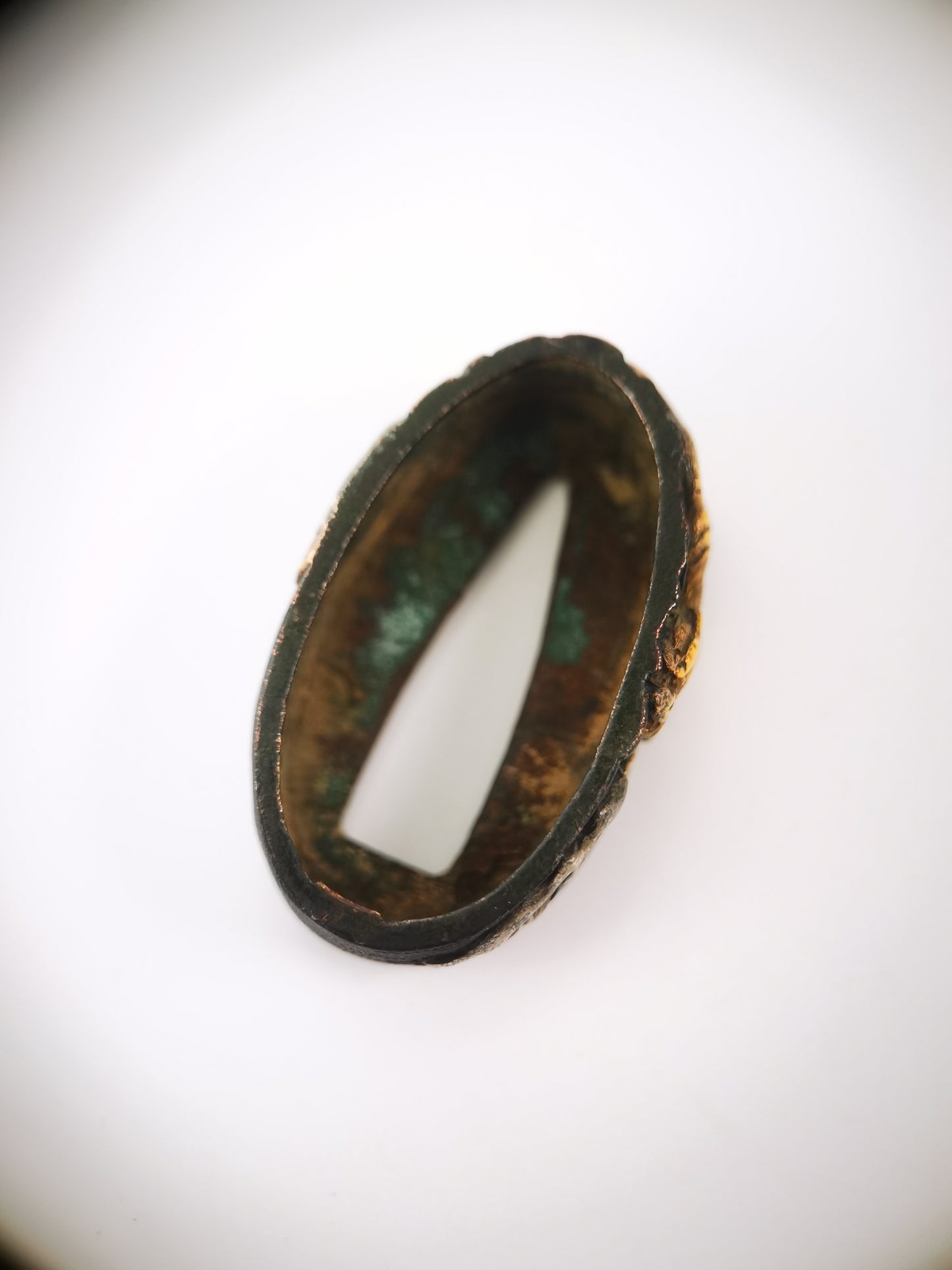 Japanese Fierce Tiger in Snowy Bamboo Pattern Single Fuchi for Katana Wakziashi Edo Period Antique F209