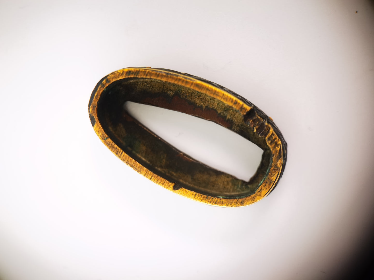 Japanese Wave Pattern Single Fuchi for Katana Wakziashi Edo Period Antique F210