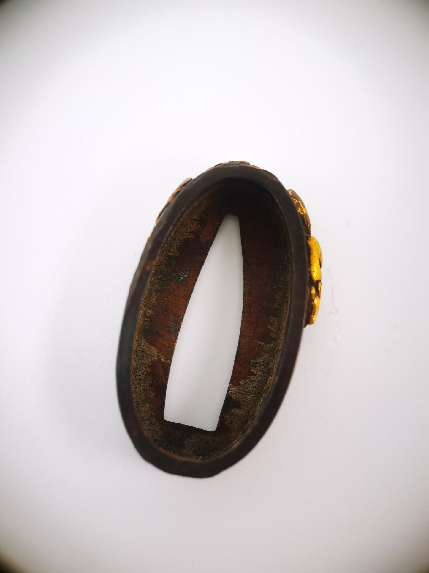 Japanese Rat and Grape Pattern Single Fuchi for Katana Wakziashi Edo Period Antique F211