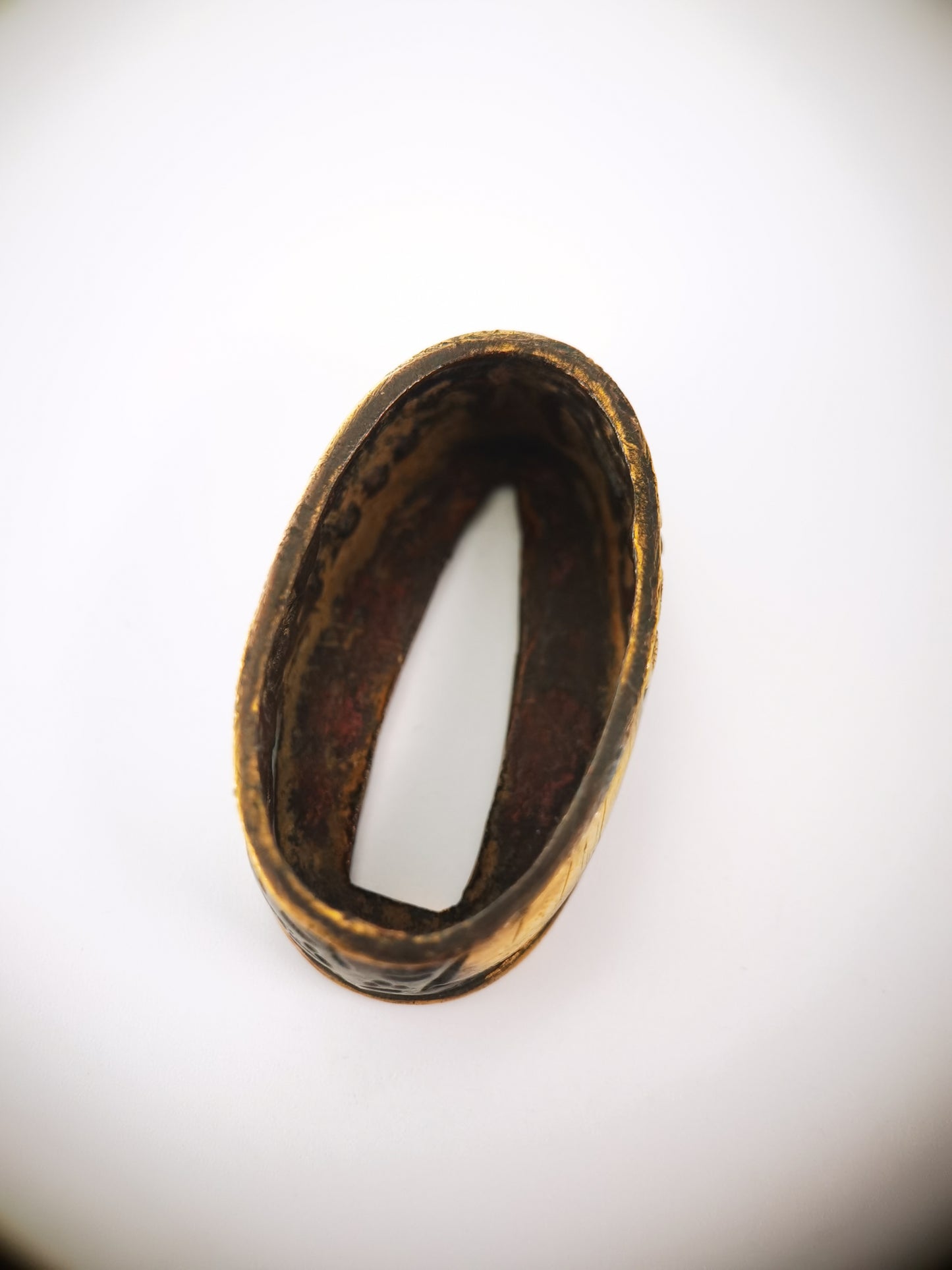 Japanese Pine House and Golden Bridge Pattern Single Fuchi for Katana Wakziashi Edo Period Antique F212