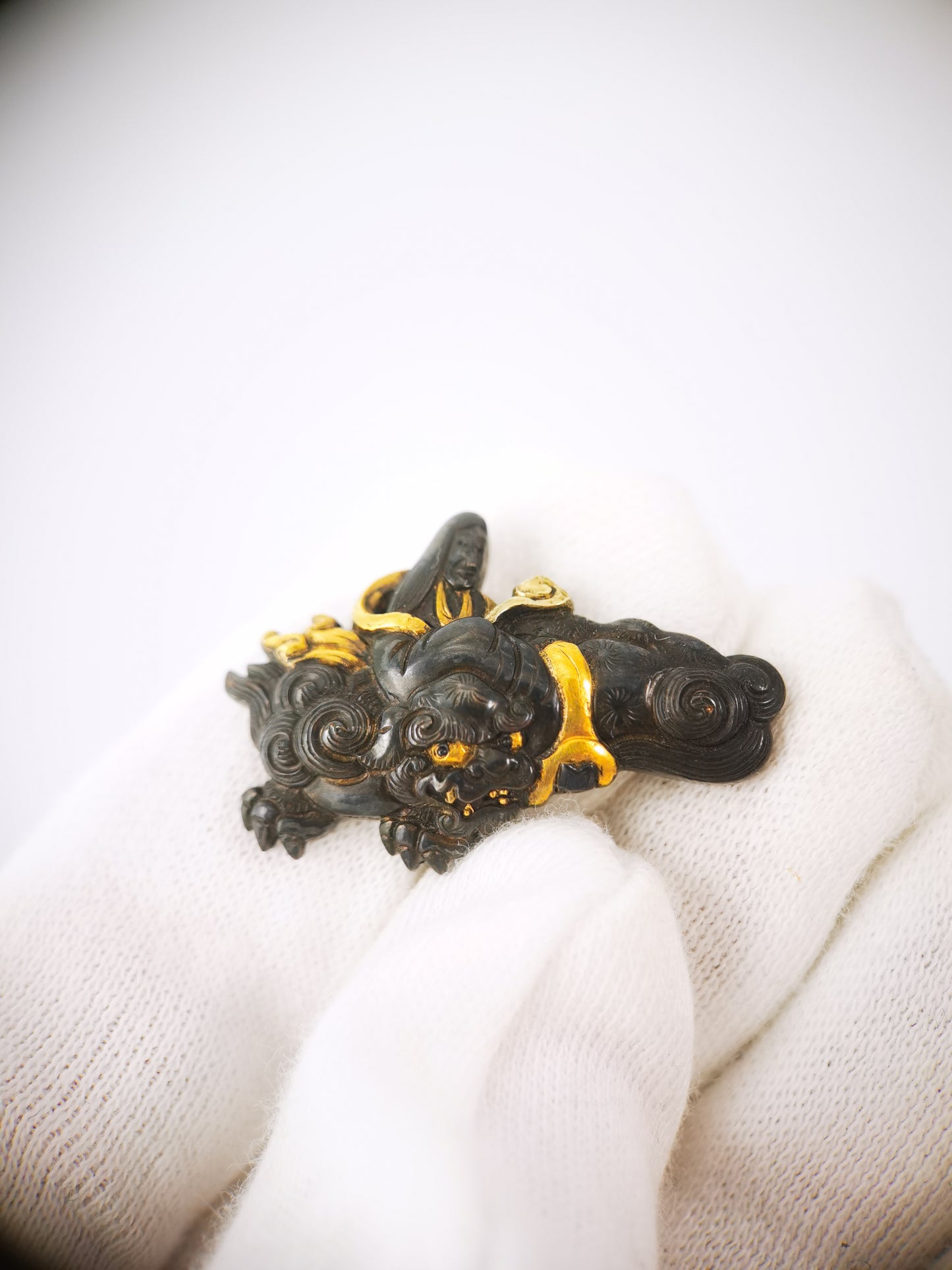 Japanese Monju & Fugen Pattern Menuki NTHK Hozon Koshirae for Katana Wakziashi Edo Period Antique C115