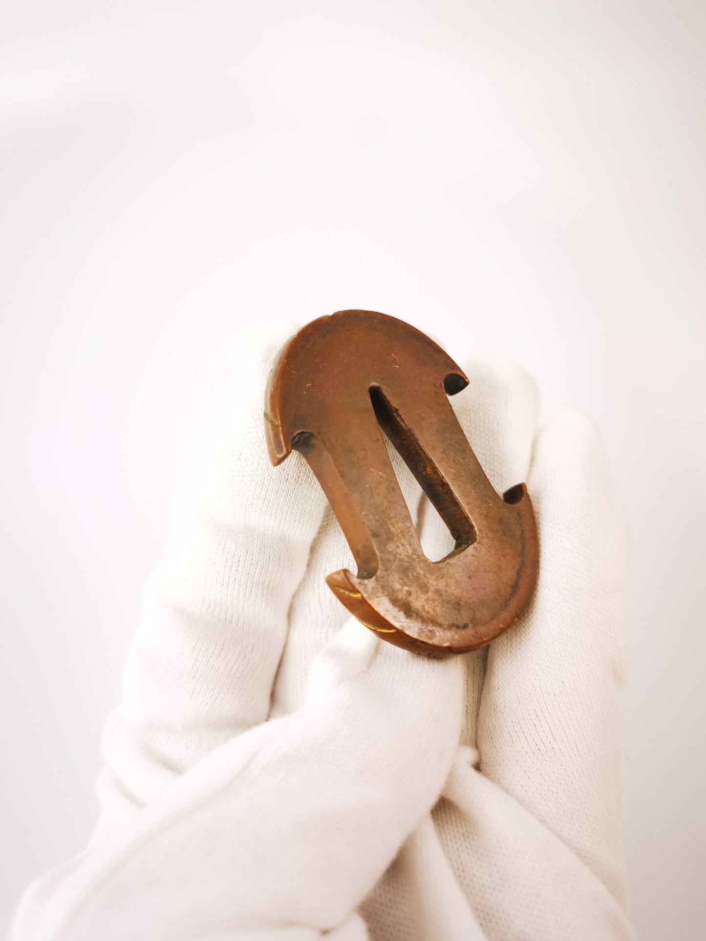 Japanese Plain Tsuba with Patinated Copper Base  Tsuba for Tanto Edo Period A354