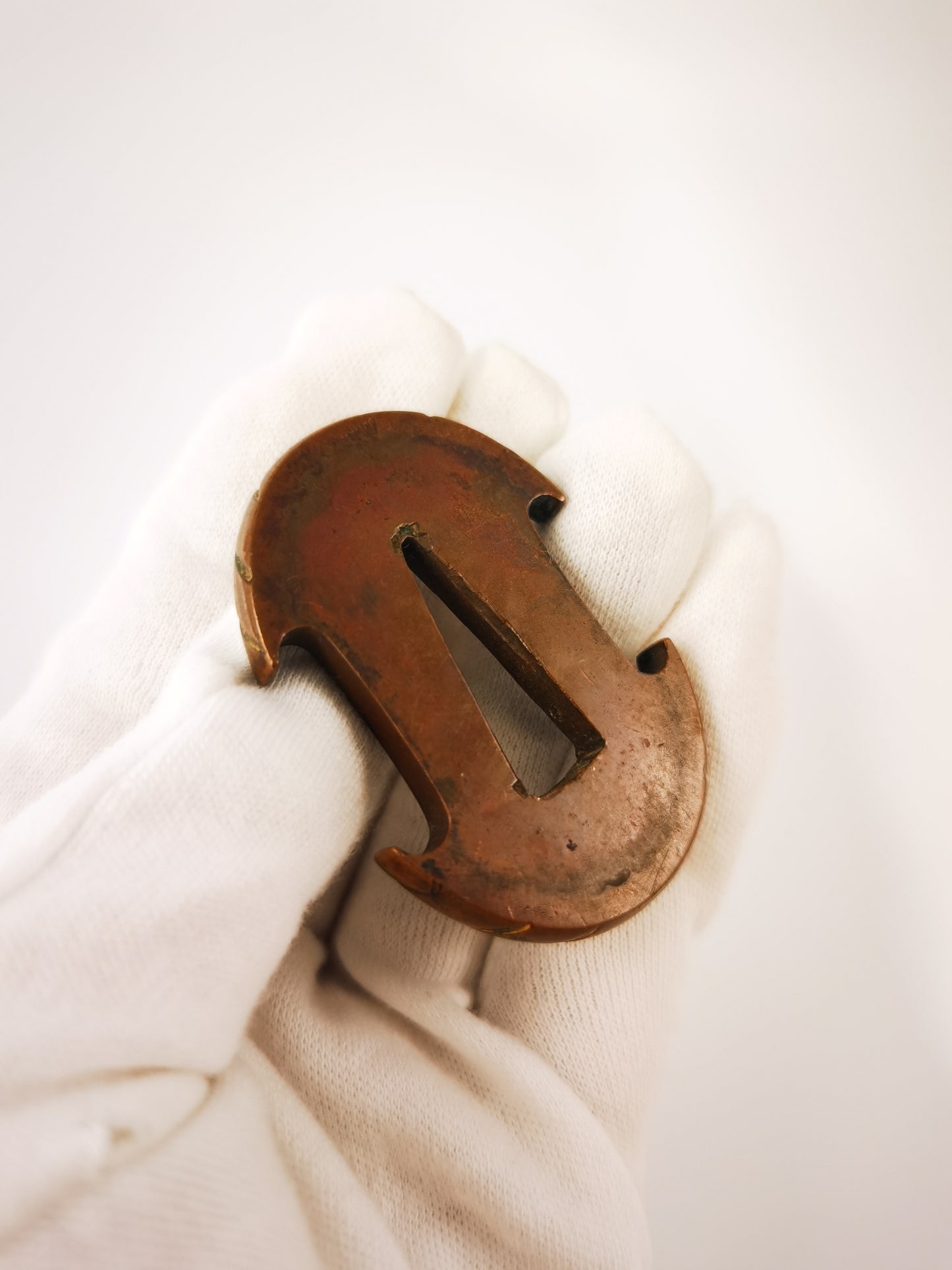 Japanese Plain Tsuba with Patinated Copper Base  Tsuba for Tanto Edo Period A354