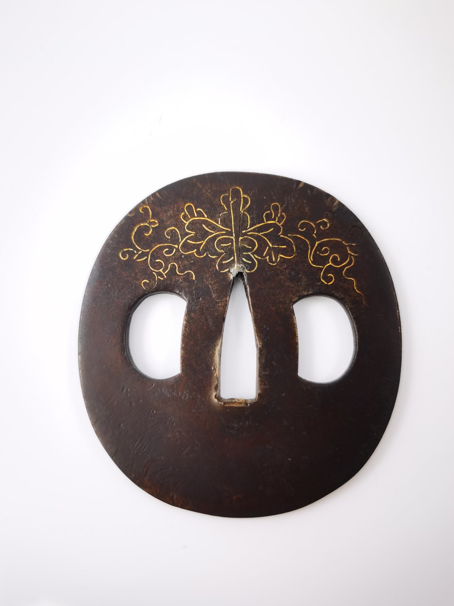 Japanese Gosan Kiri Crest Pattern Tsuba for  Katana Edo Period Antique A337