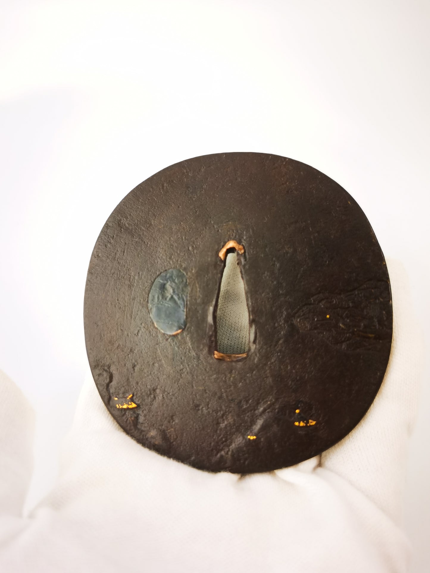 Japanese Crescent Moon Over Mountains & Sea Tsuba for  Katana Edo Period Antique A344