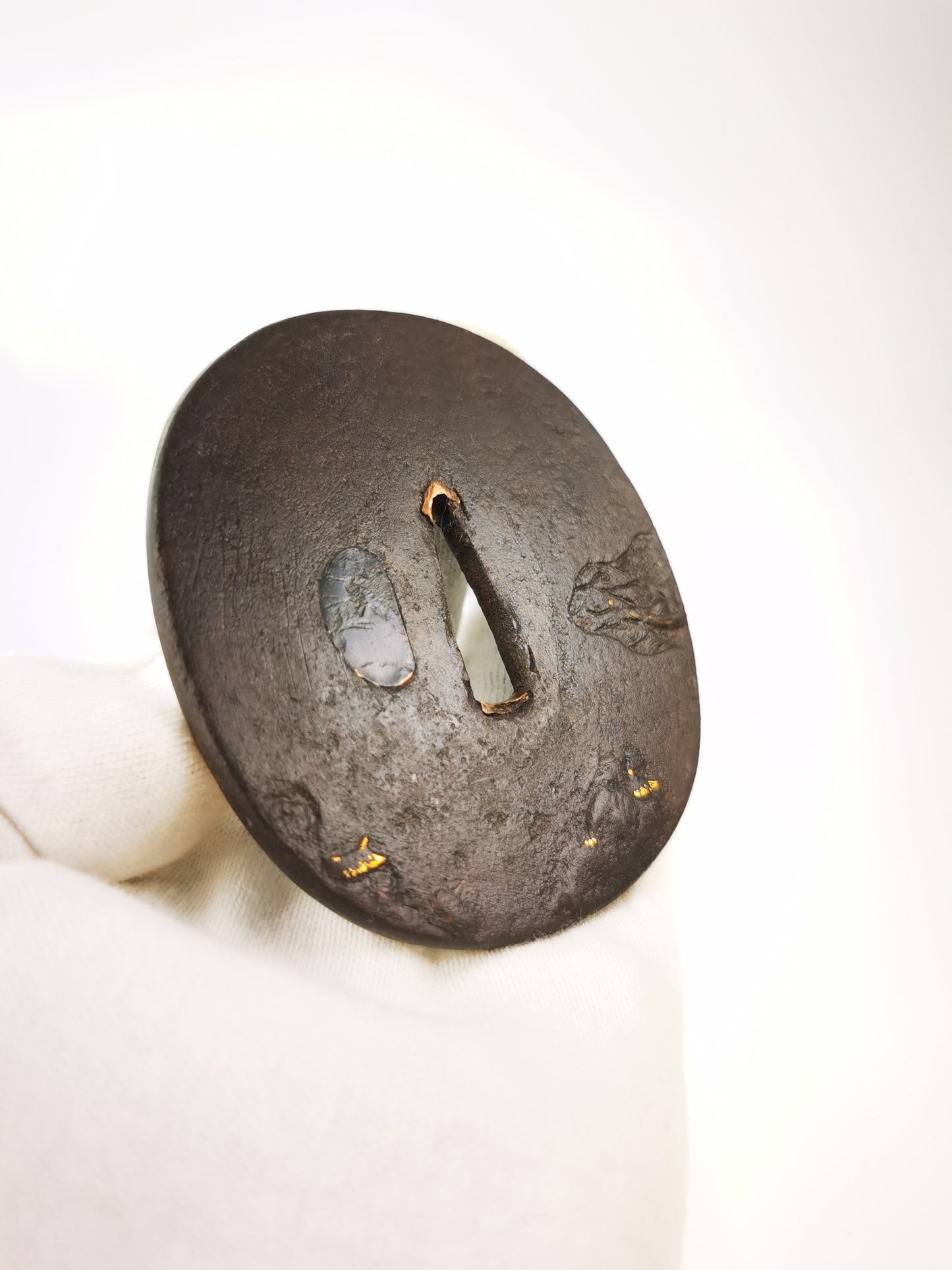 Japanese Crescent Moon Over Mountains & Sea Tsuba for  Katana Edo Period Antique A344