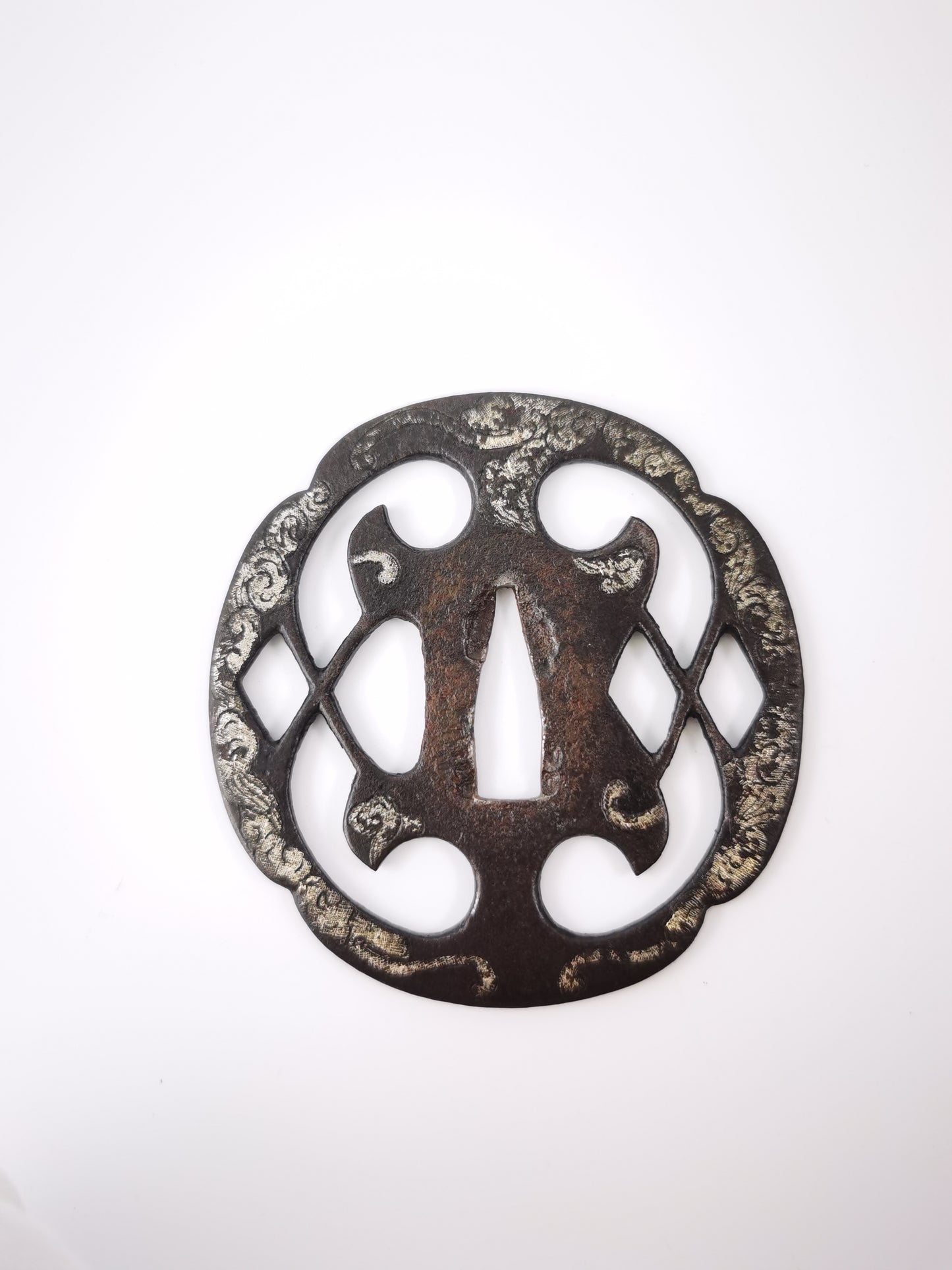 Japanese Cloud Dragon Pattern Tsuba for Katana Wakziashi Edo Period Antique A350