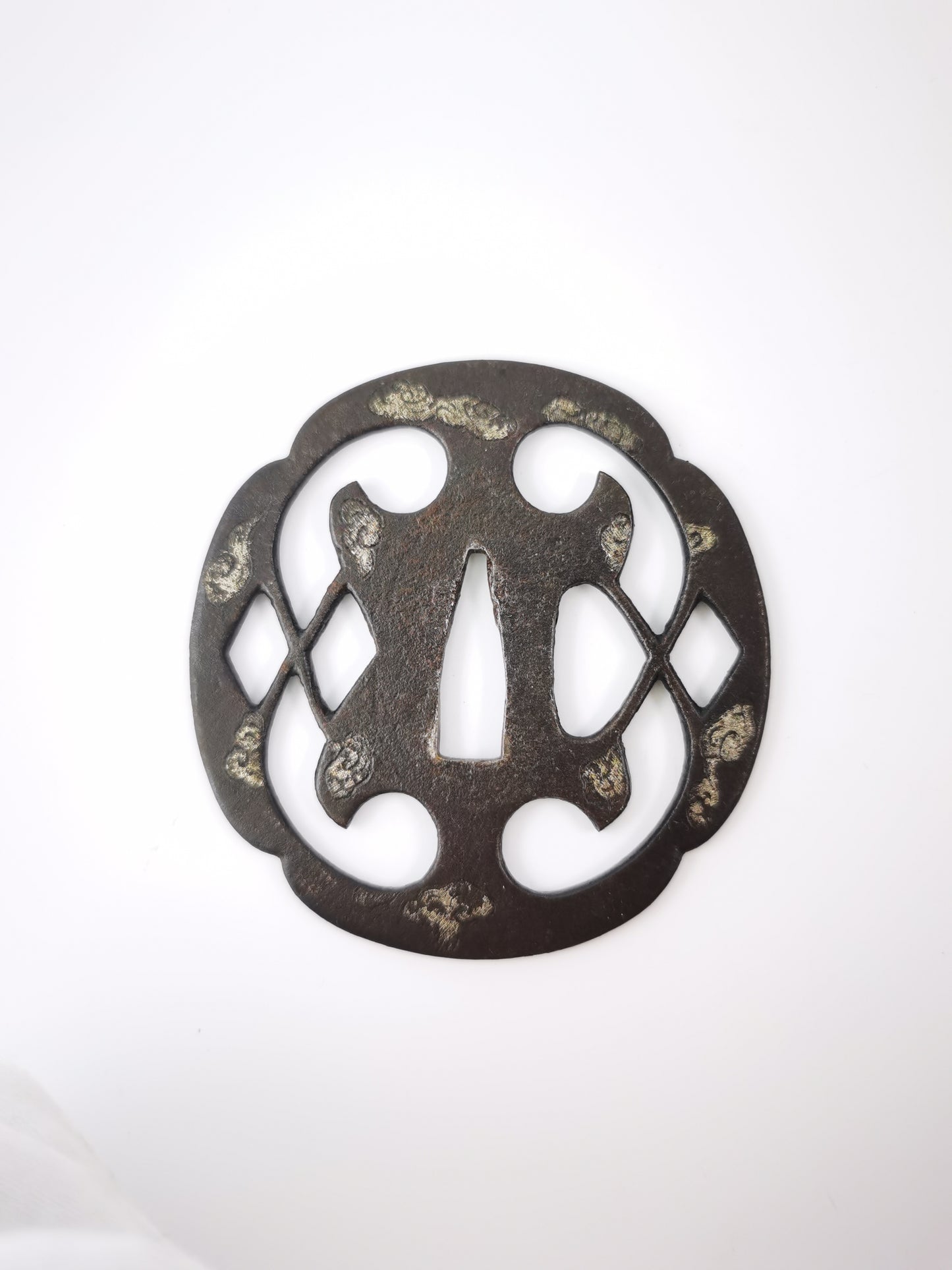 Japanese Cloud Dragon Pattern Tsuba for Katana Wakziashi Edo Period Antique A350