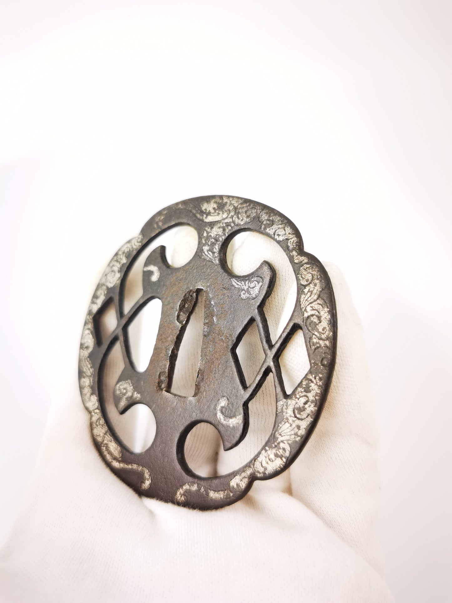 Japanese Cloud Dragon Pattern Tsuba for Katana Wakziashi Edo Period Antique A350