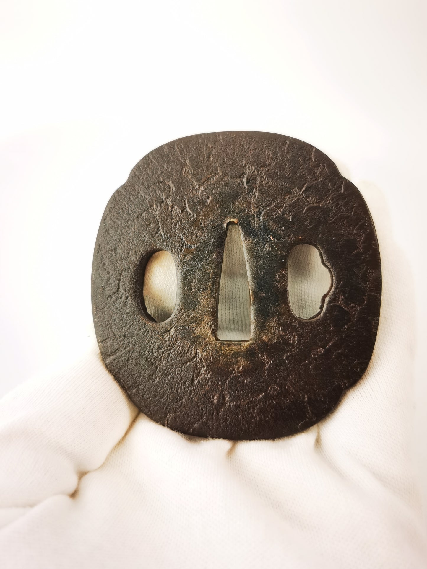 Japanese Plain Ishime-ji  Tsuba for Katana Wakziashi Edo Period Antique A351