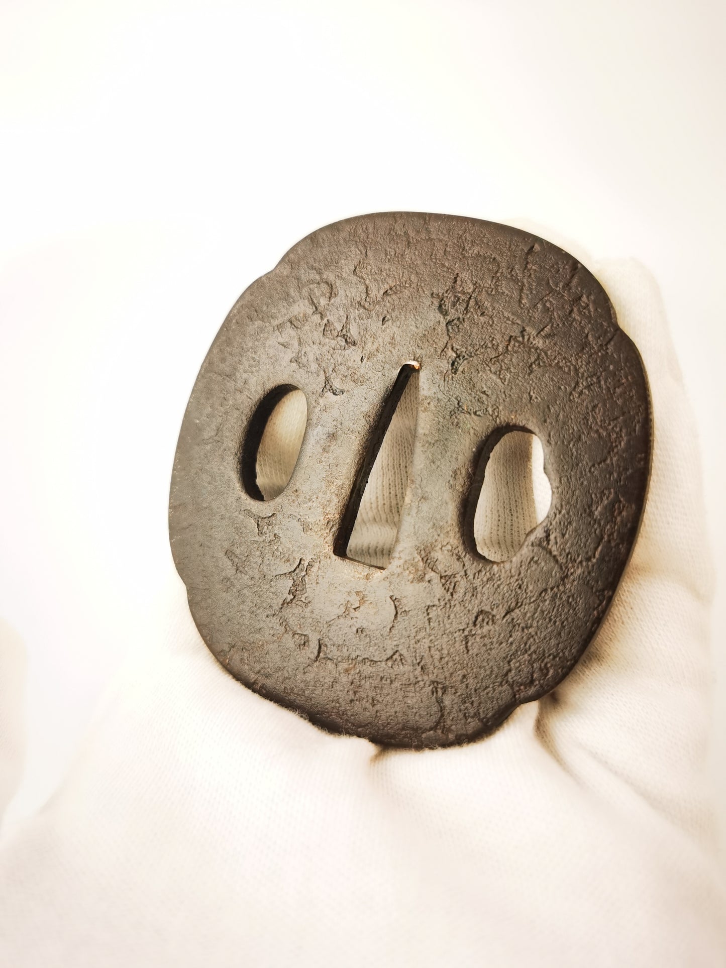 Japanese Plain Ishime-ji  Tsuba for Katana Wakziashi Edo Period Antique A351