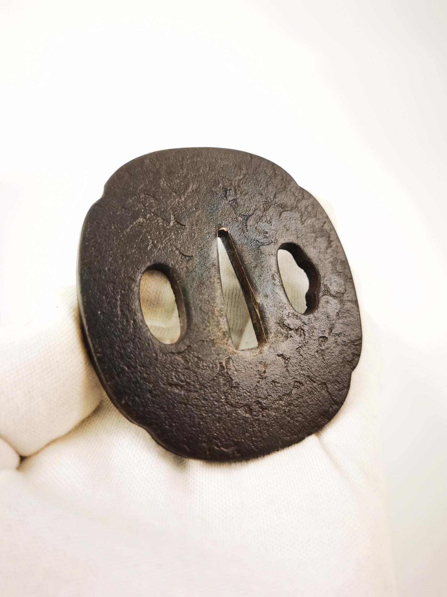 Japanese Plain Ishime-ji  Tsuba for Katana Wakziashi Edo Period Antique A351