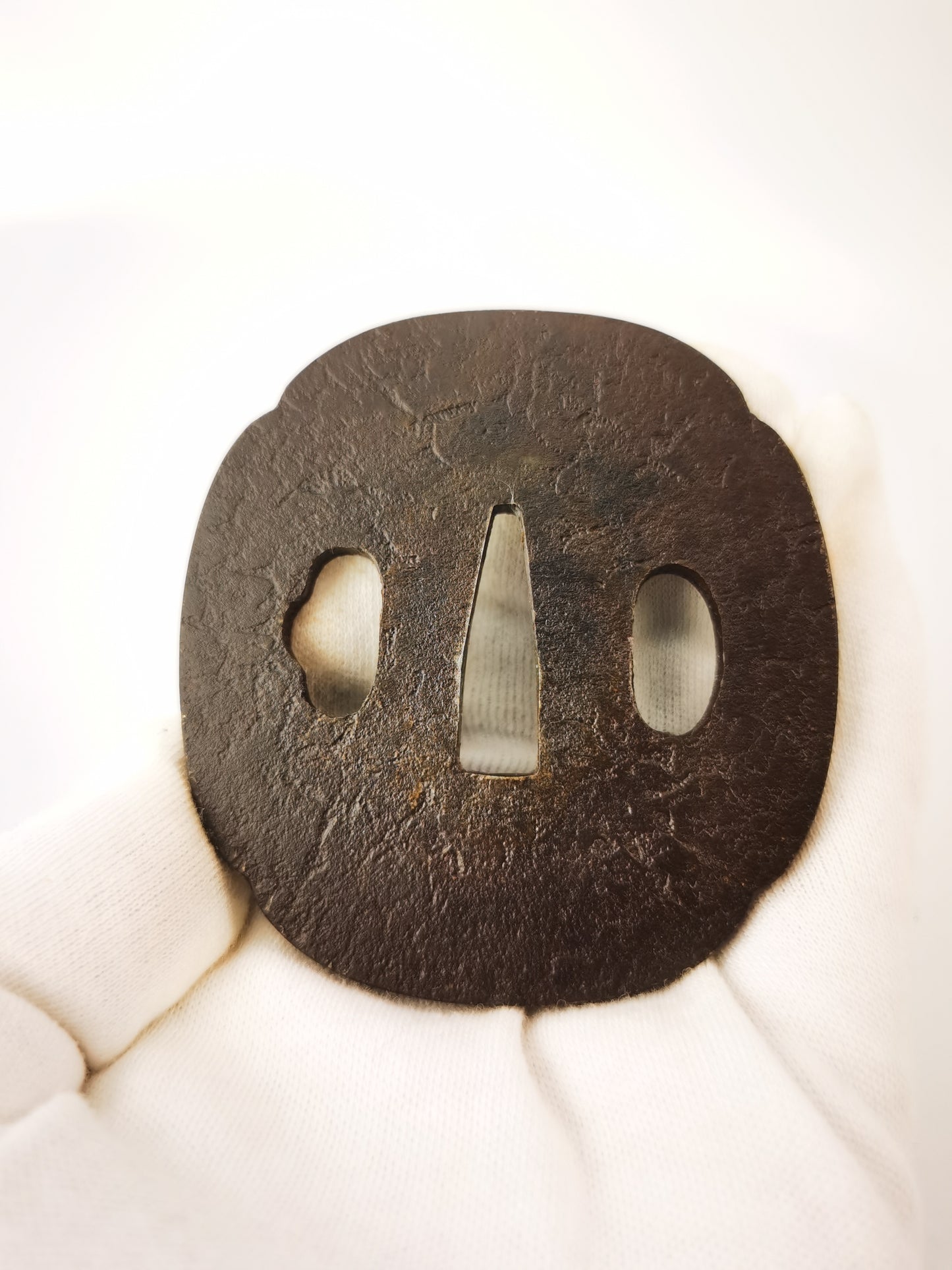 Japanese Plain Ishime-ji  Tsuba for Katana Wakziashi Edo Period Antique A351