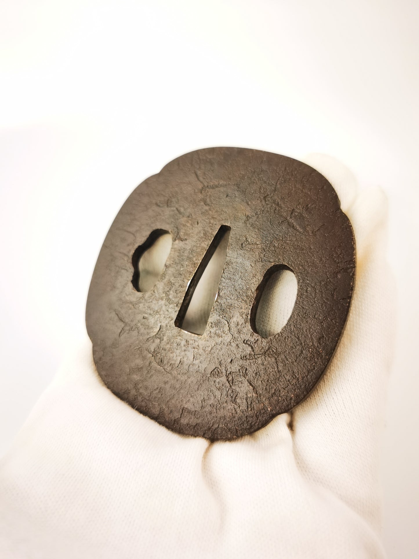 Japanese Plain Ishime-ji  Tsuba for Katana Wakziashi Edo Period Antique A351