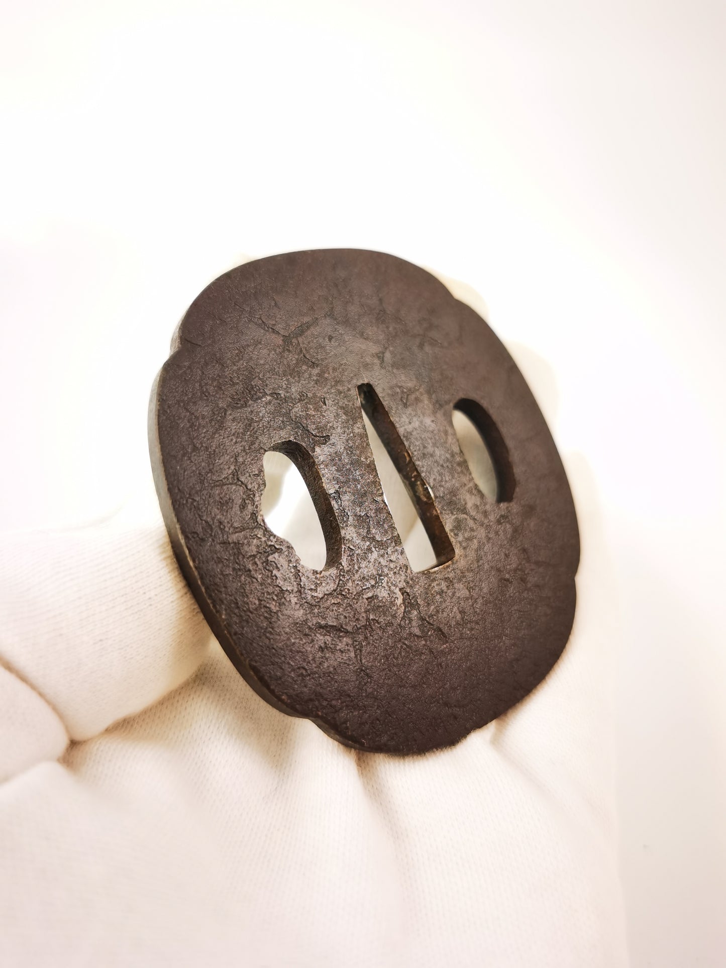 Japanese Plain Ishime-ji  Tsuba for Katana Wakziashi Edo Period Antique A351