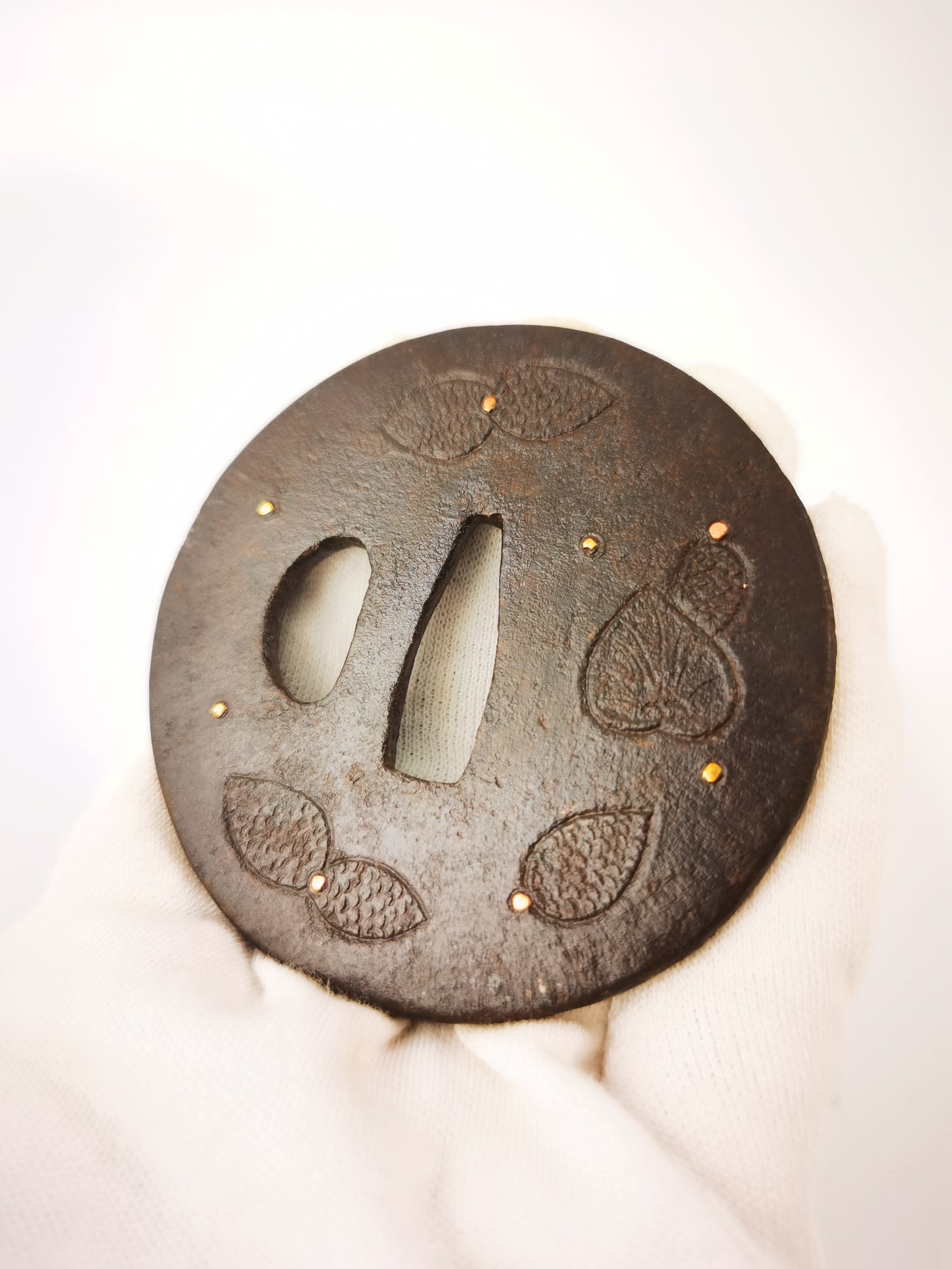 Japanese Pinecone Pattern Tsuba for  Katana Wakziashi Edo Period Antique A336