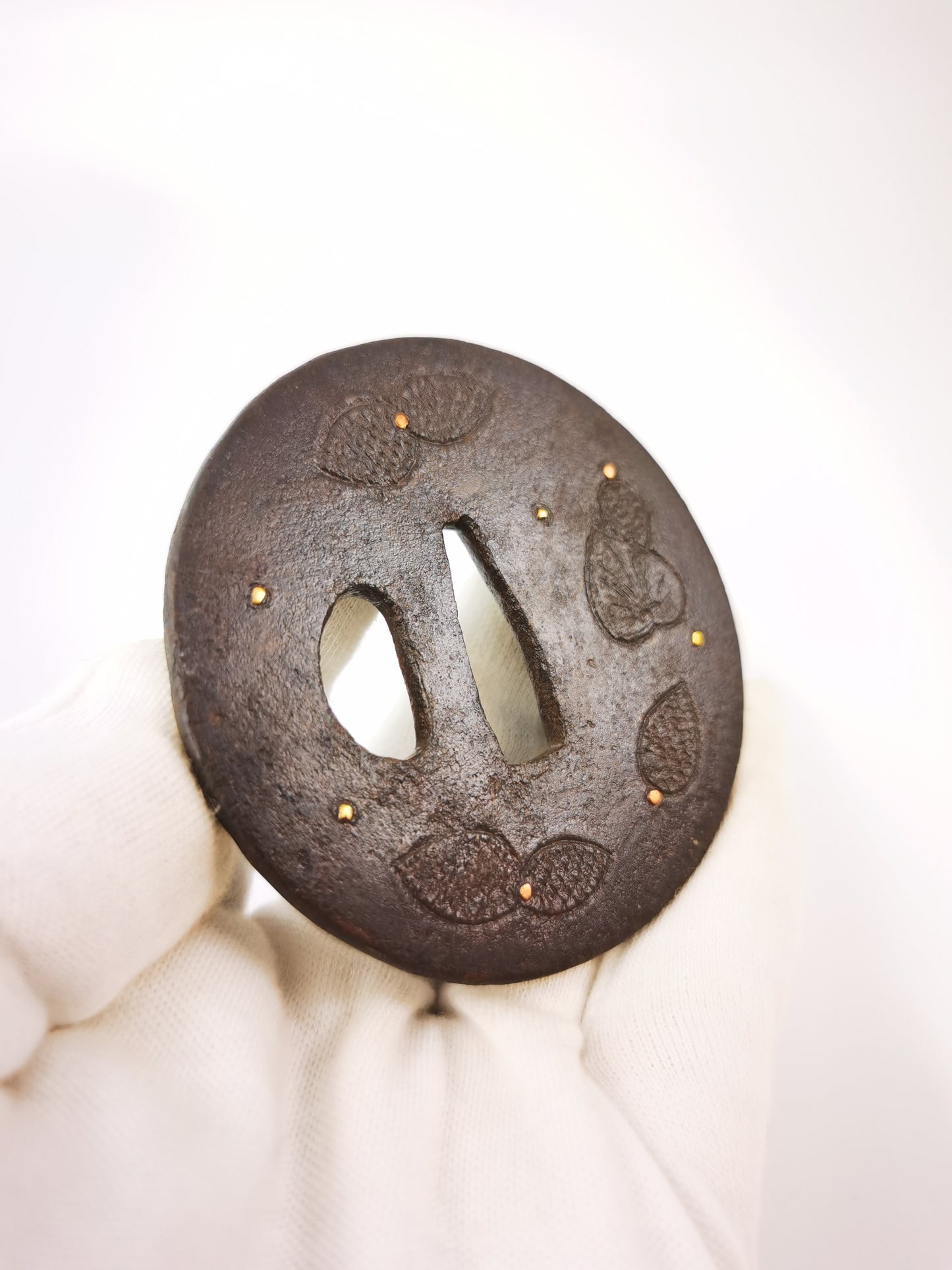 Japanese Pinecone Pattern Tsuba for  Katana Wakziashi Edo Period Antique A336