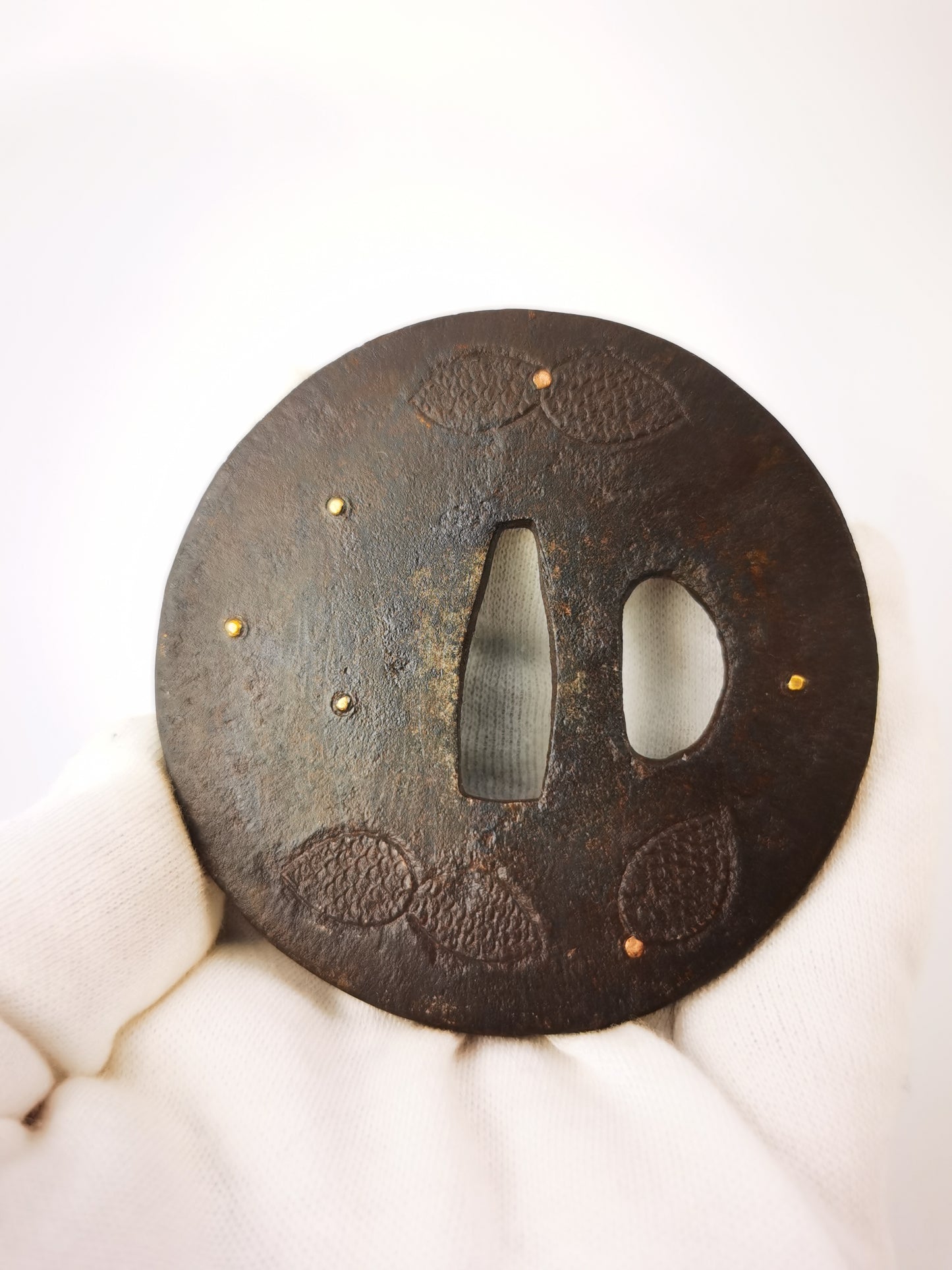 Japanese Pinecone Pattern Tsuba for  Katana Wakziashi Edo Period Antique A336