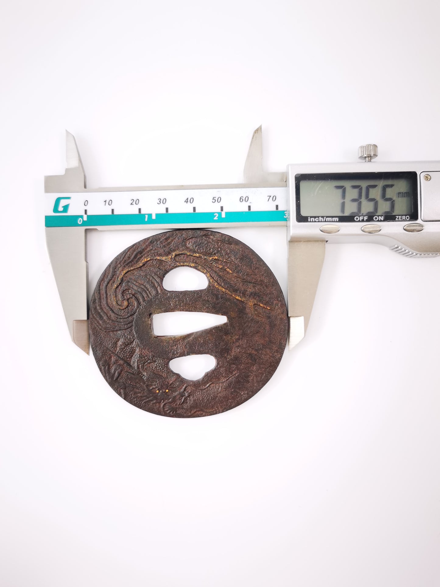 Japanese Cloud Dragon Pattern Tsuba for  Katana Wakziashi Edo Period Antique A343