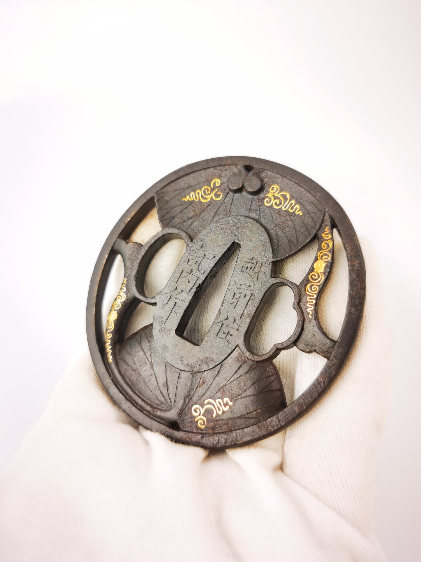 Japanese Hollyhock Pattern Tsuba for  Katana Wakziashi Edo Period Antique A348