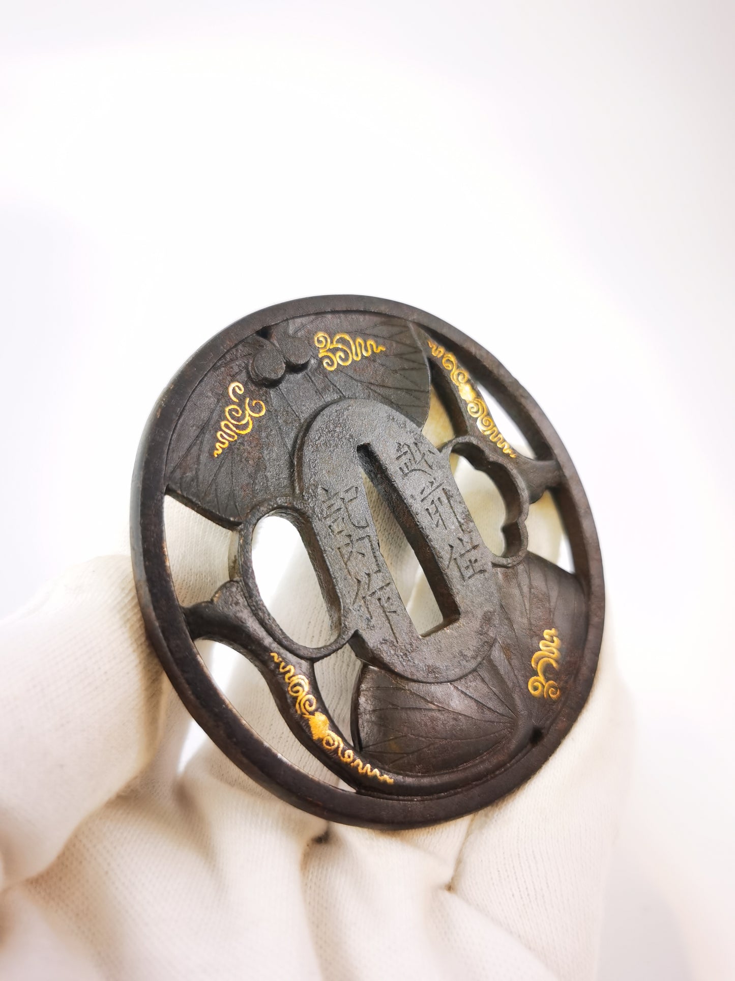 Japanese Hollyhock Pattern Tsuba for  Katana Wakziashi Edo Period Antique A348