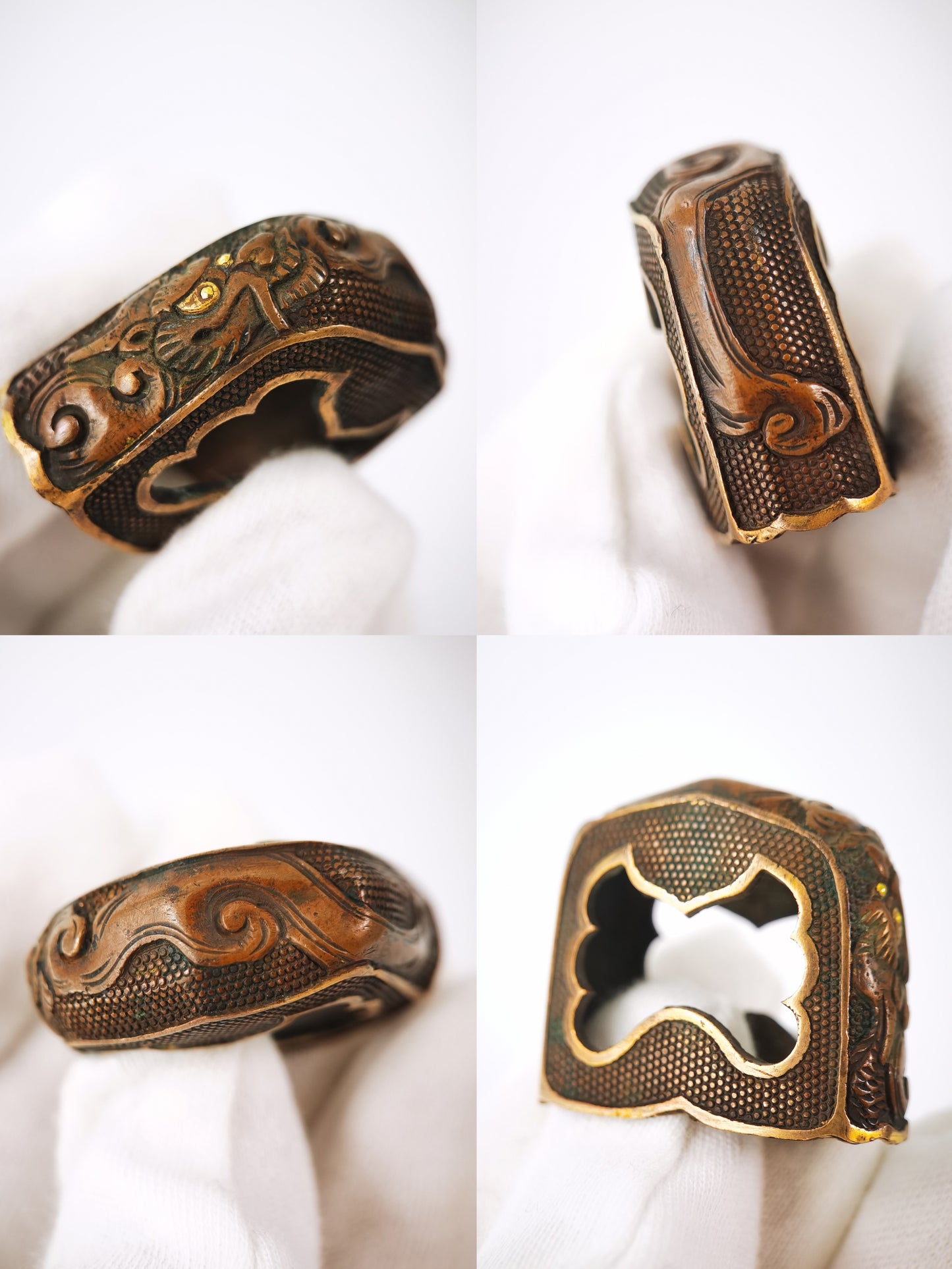 Japanese Cloud Dragon Motif 6-Piece Set for Tachi and Hand-Tachi Edo Period Antique E014