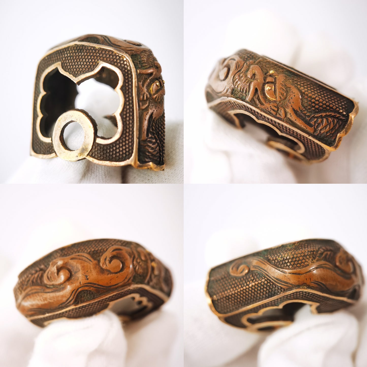 Japanese Cloud Dragon Motif 6-Piece Set for Tachi and Hand-Tachi Edo Period Antique E014