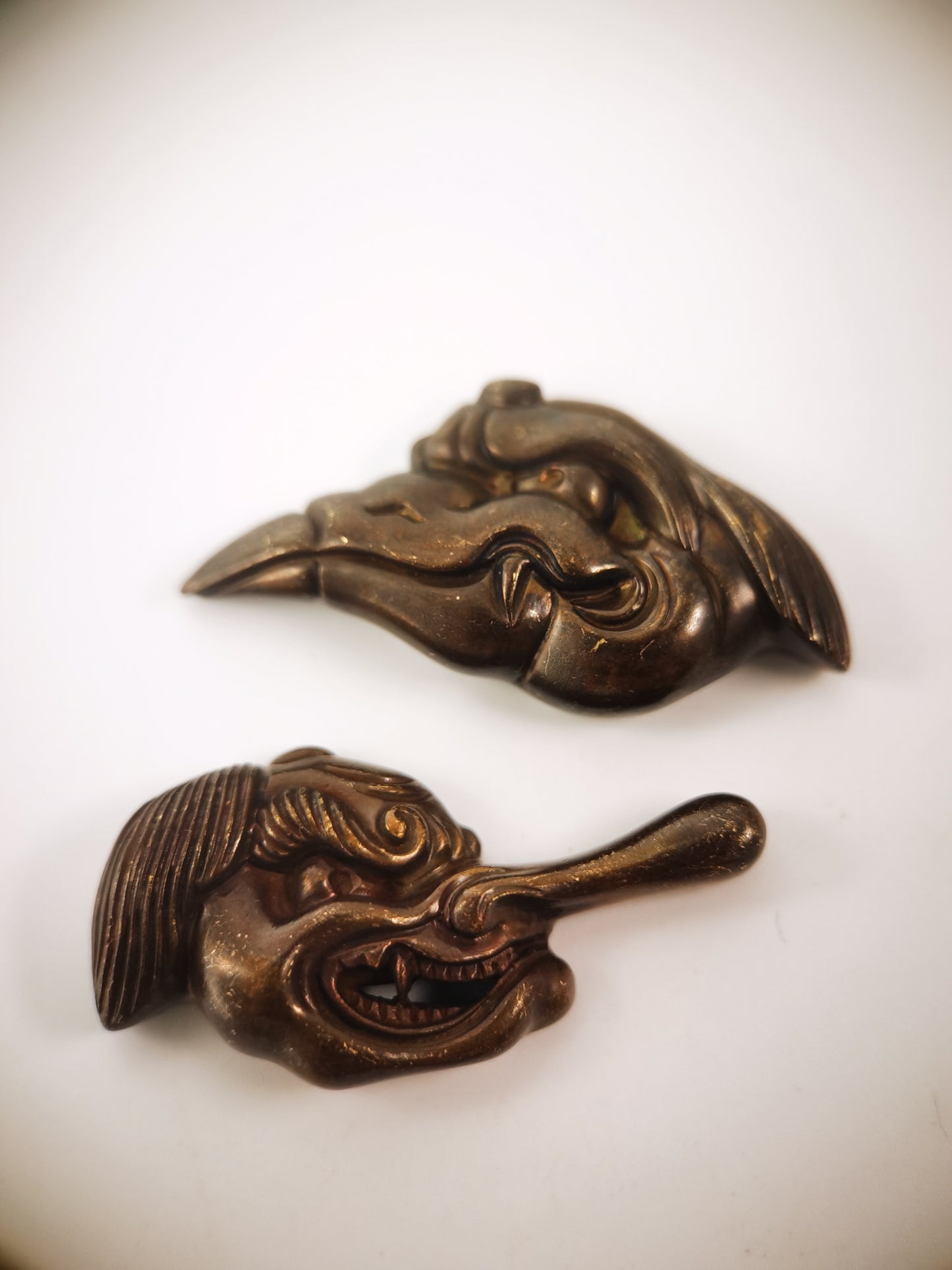 Japanese Tengu Pattern Menuki for Katana wakziashi , Y188
