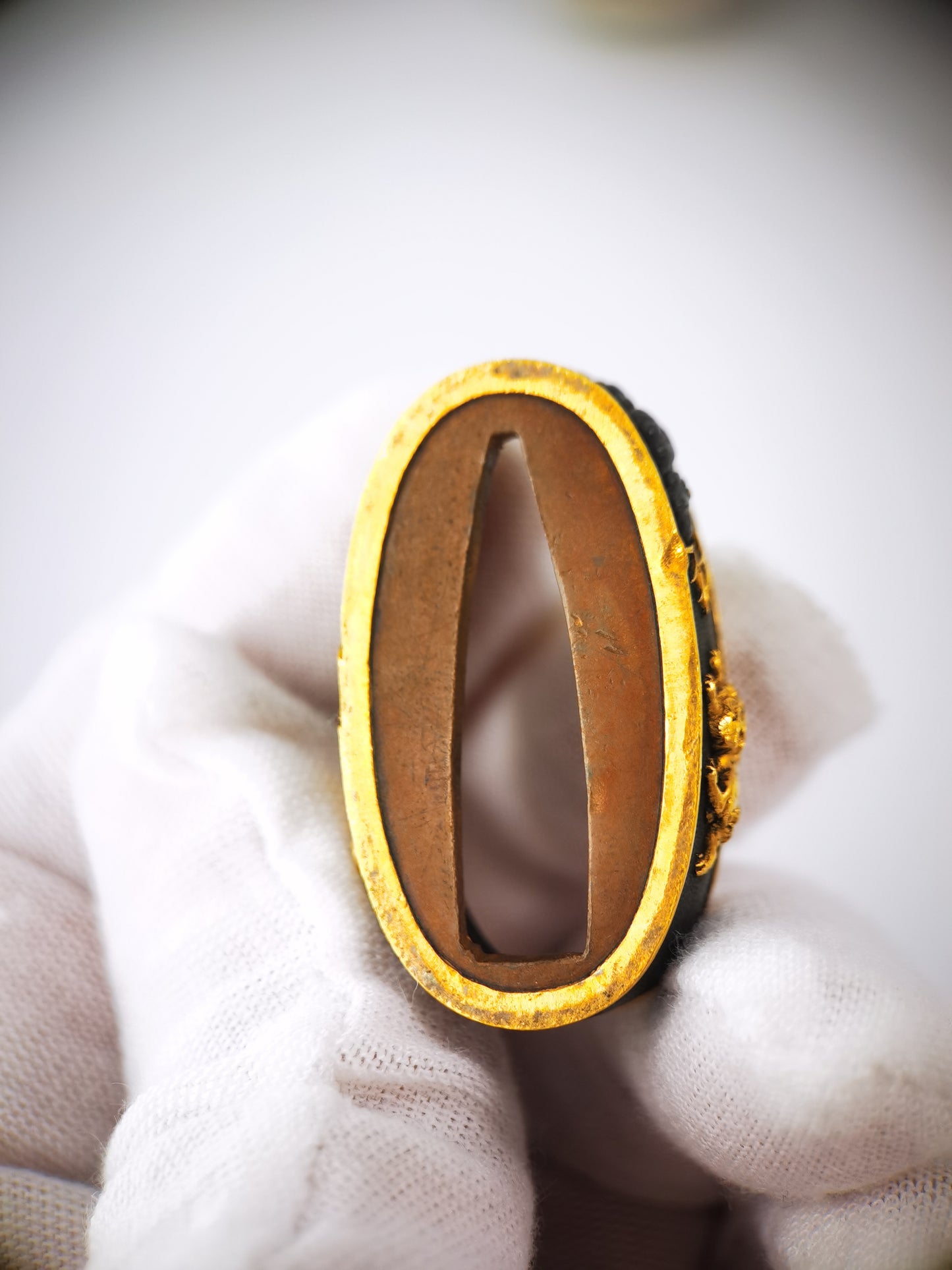 Japanese Small Lion Dog Pattern Fuchi&Kashira for Katana Wakziashi Edo Period Antique B174