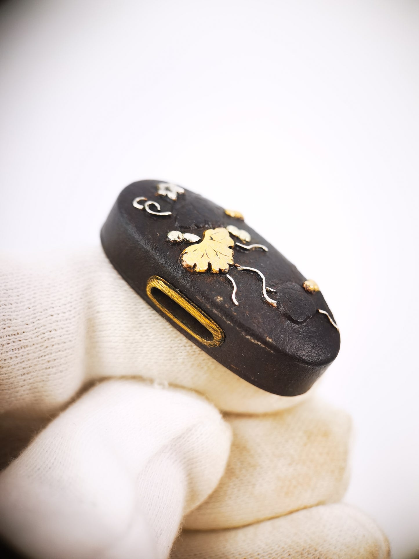 Japanese Gourd Pattern Fuchi and Kashira for Katana Wakziashi Edo Period Antique B176