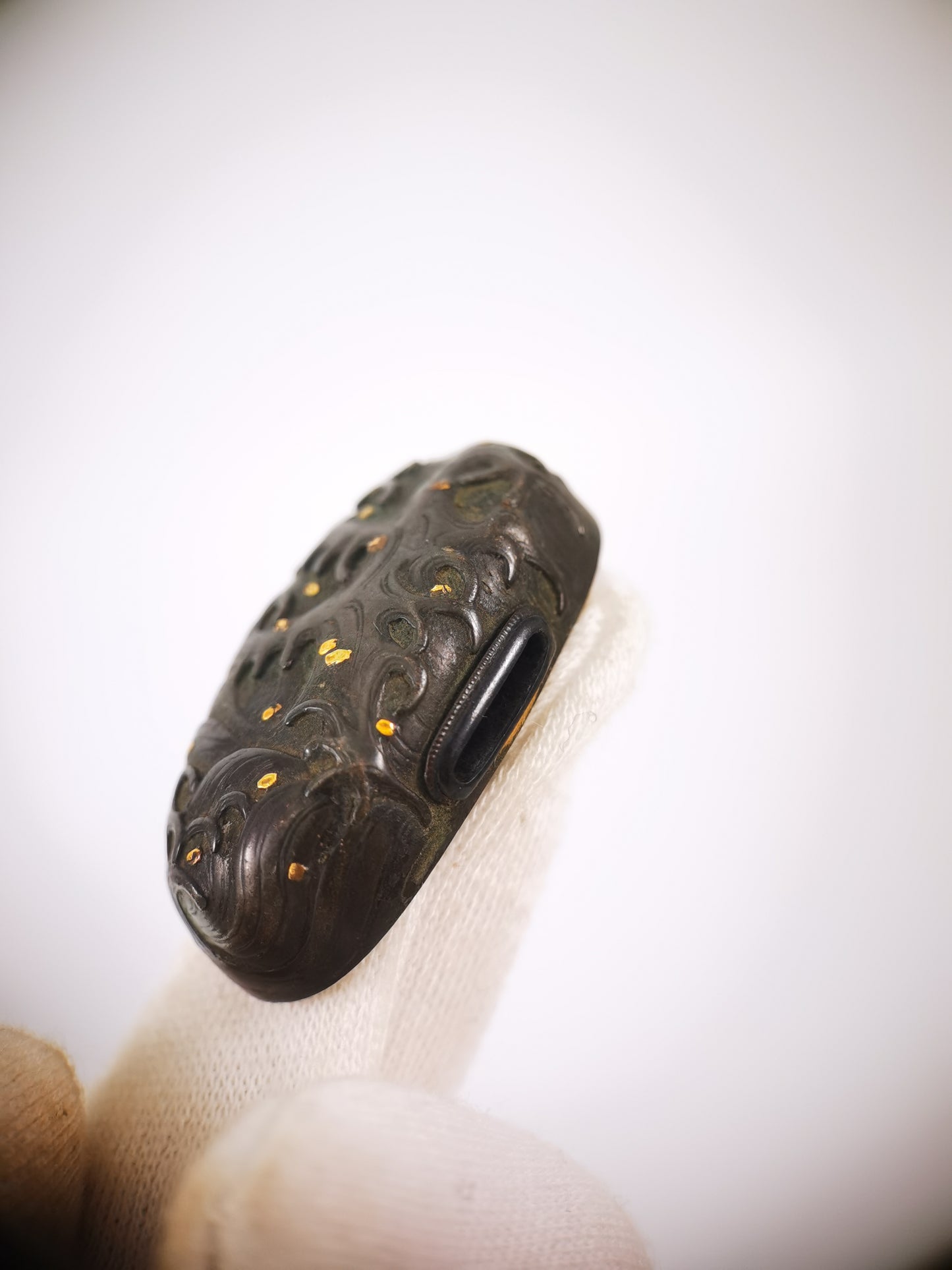 Japanese Wave Pattern Fuchi and  Kashira for Katana Wakziashi Edo Period Antique B179