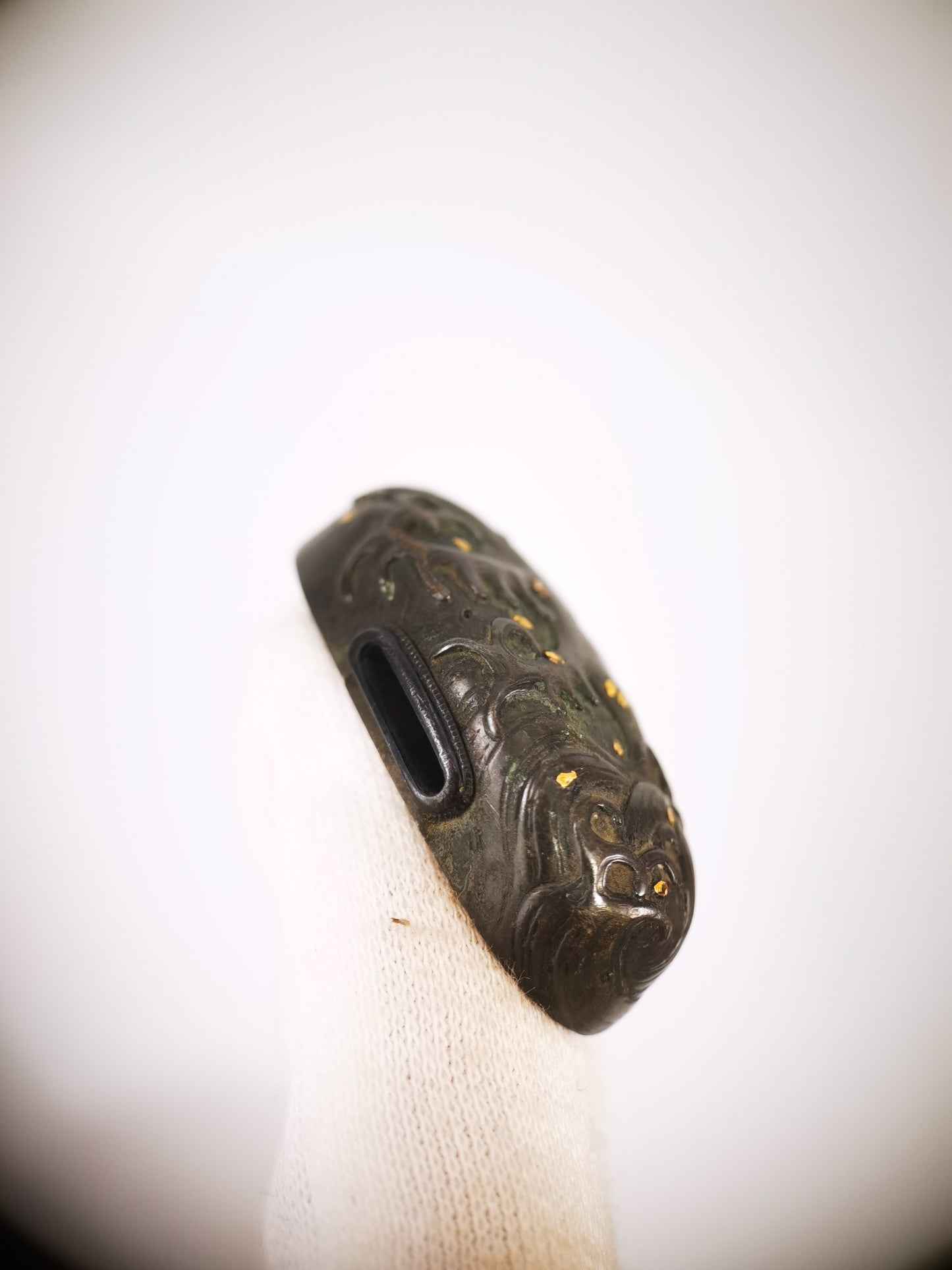 Japanese Wave Pattern Fuchi and  Kashira for Katana Wakziashi Edo Period Antique B179