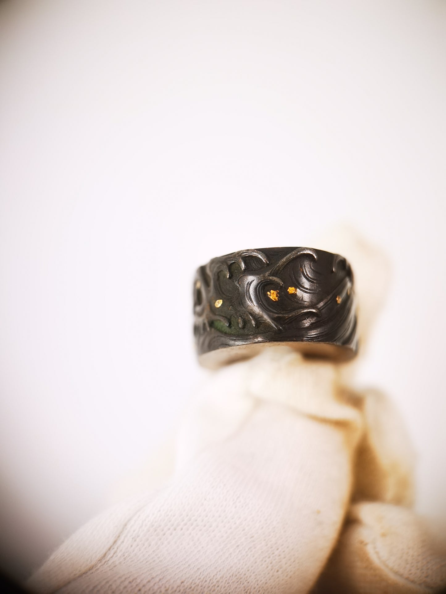 Japanese Wave Pattern Fuchi and  Kashira for Katana Wakziashi Edo Period Antique B179