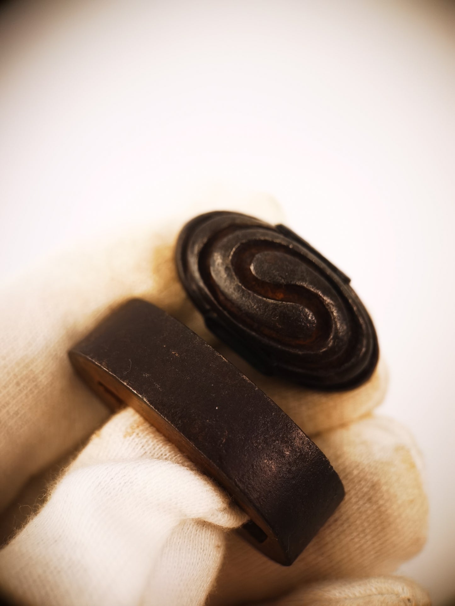 Japanese Mountain path grain Fuchi Kashira for Katana Wakziashi EdoPeriod B180