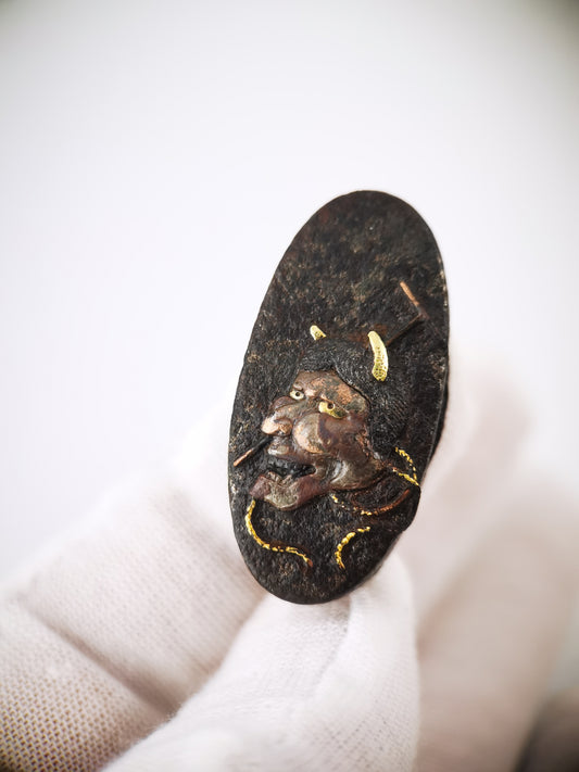 Japanese Hannya Pattern Single Kashira for Katana Wakziashi Edo Period G067