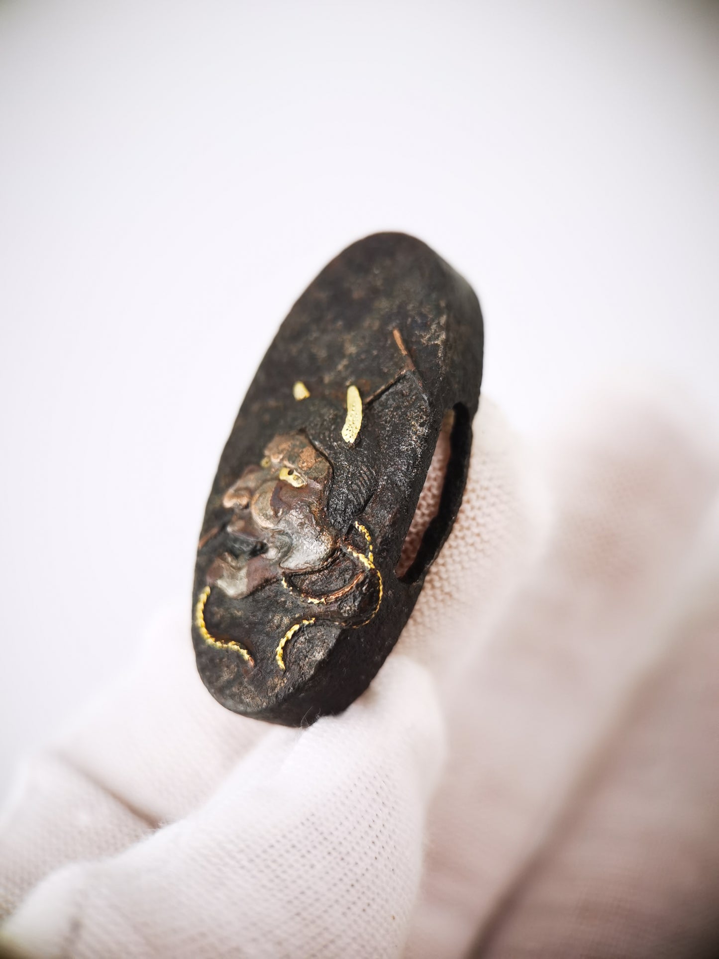 Japanese Hannya Pattern Single Kashira for Katana Wakziashi Edo Period G067