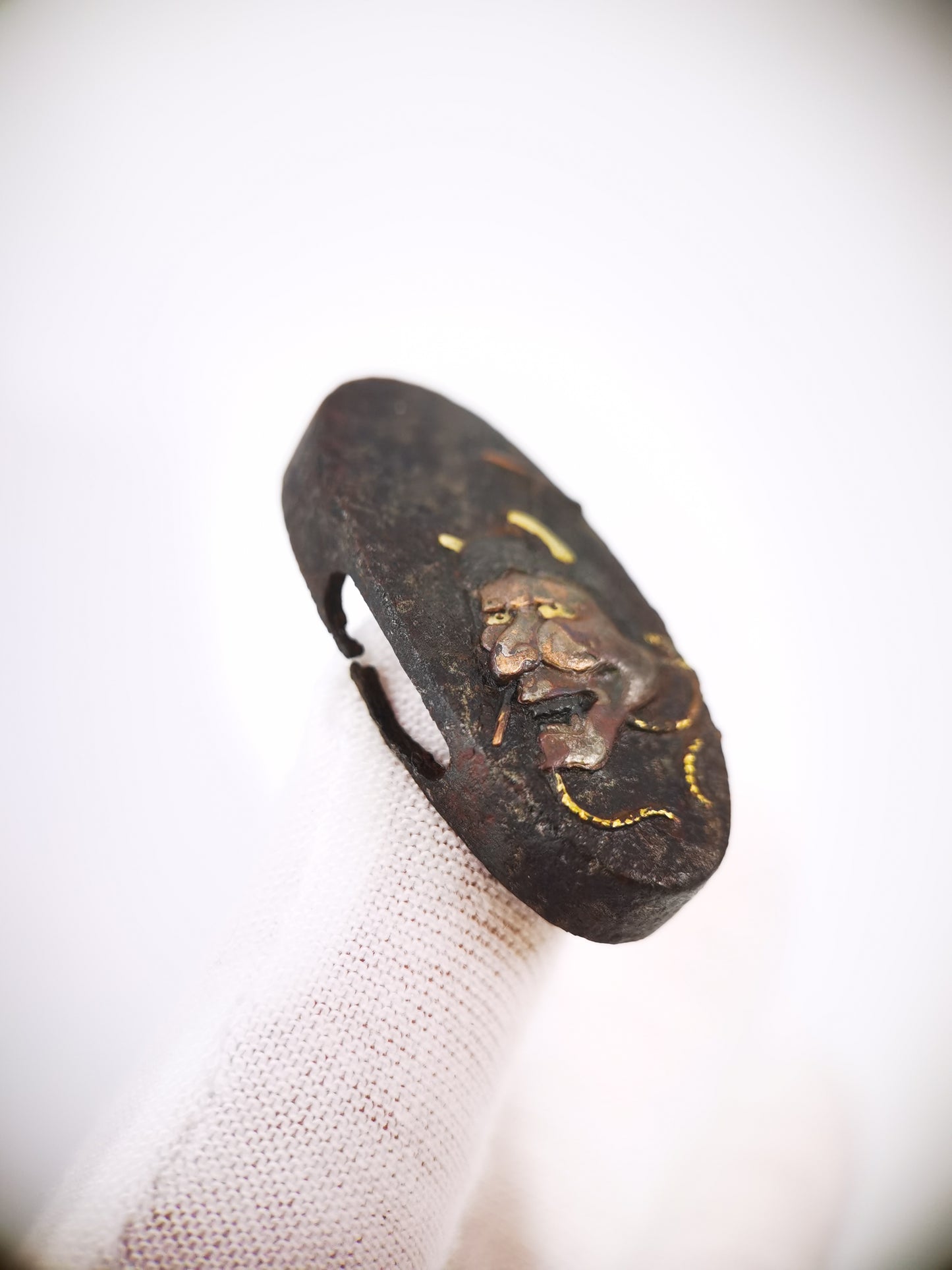 Japanese Hannya Pattern Single Kashira for Katana Wakziashi Edo Period G067