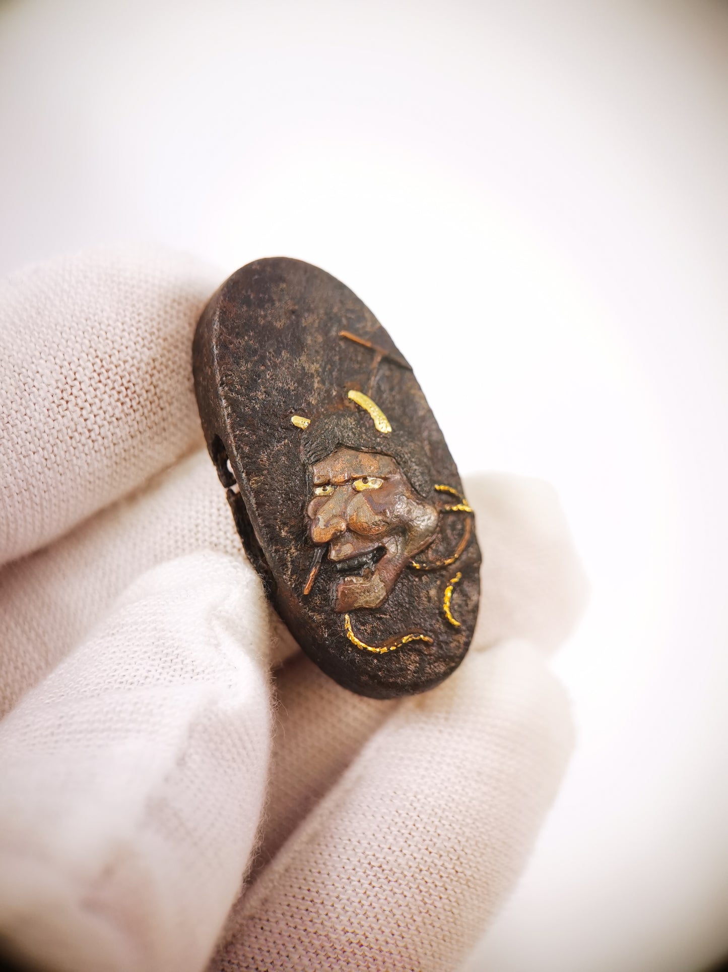 Japanese Hannya Pattern Single Kashira for Katana Wakziashi Edo Period G067