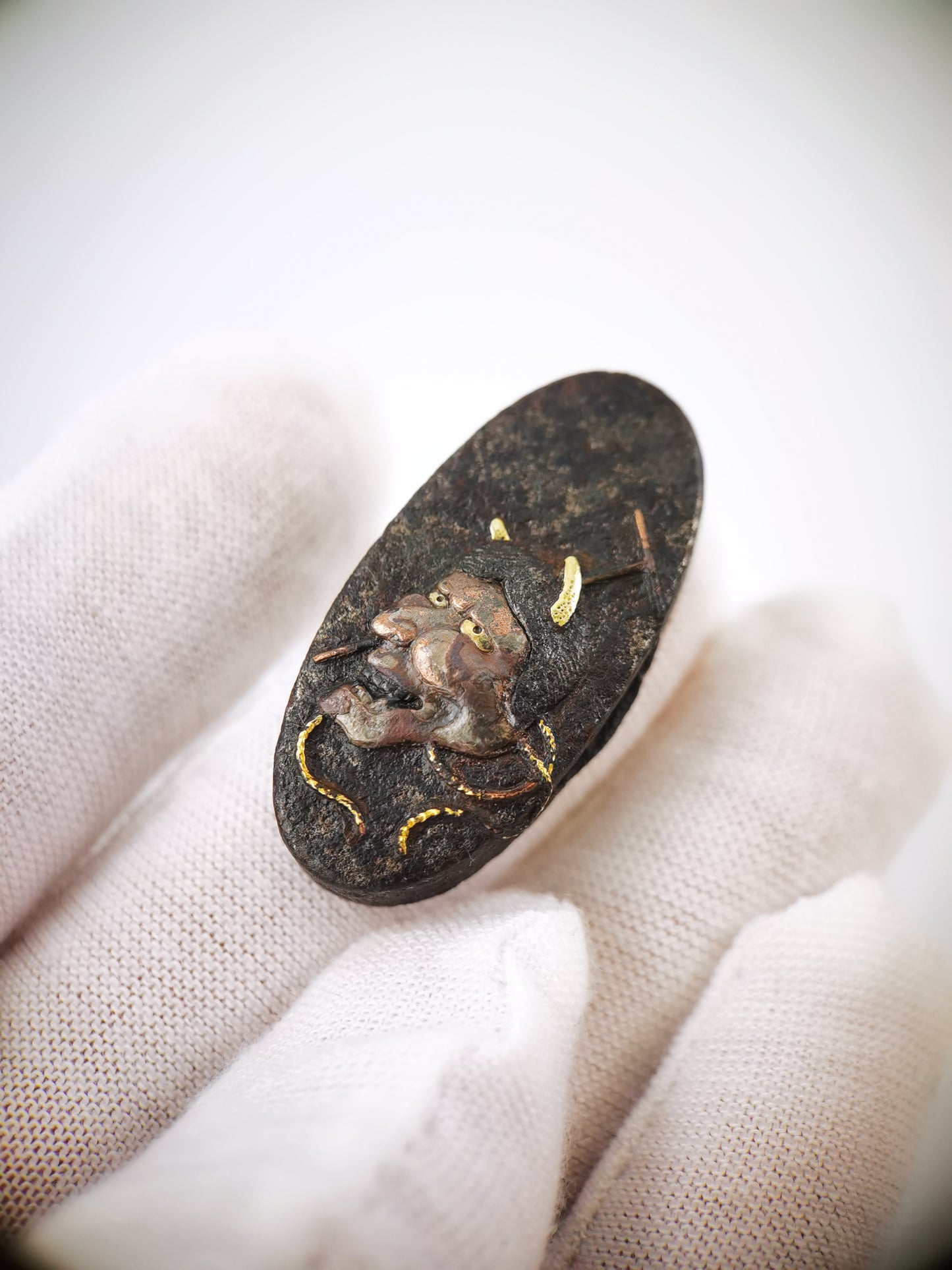 Japanese Hannya Pattern Single Kashira for Katana Wakziashi Edo Period G067