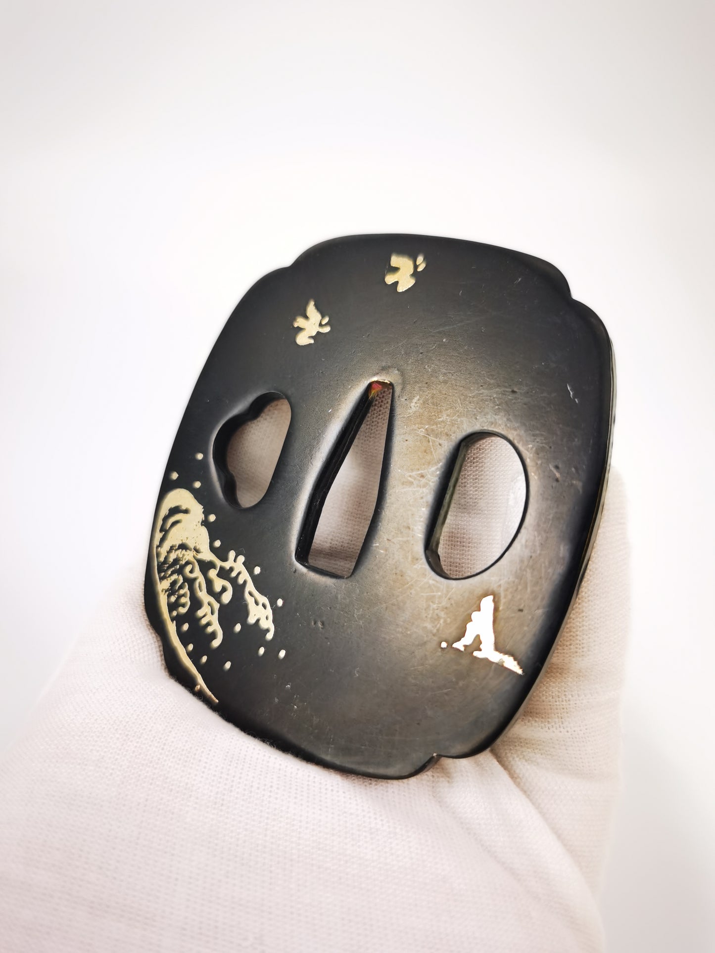 Japanese Wave & Chidori Pattern Tsuba for Katana and Wakziashi X030