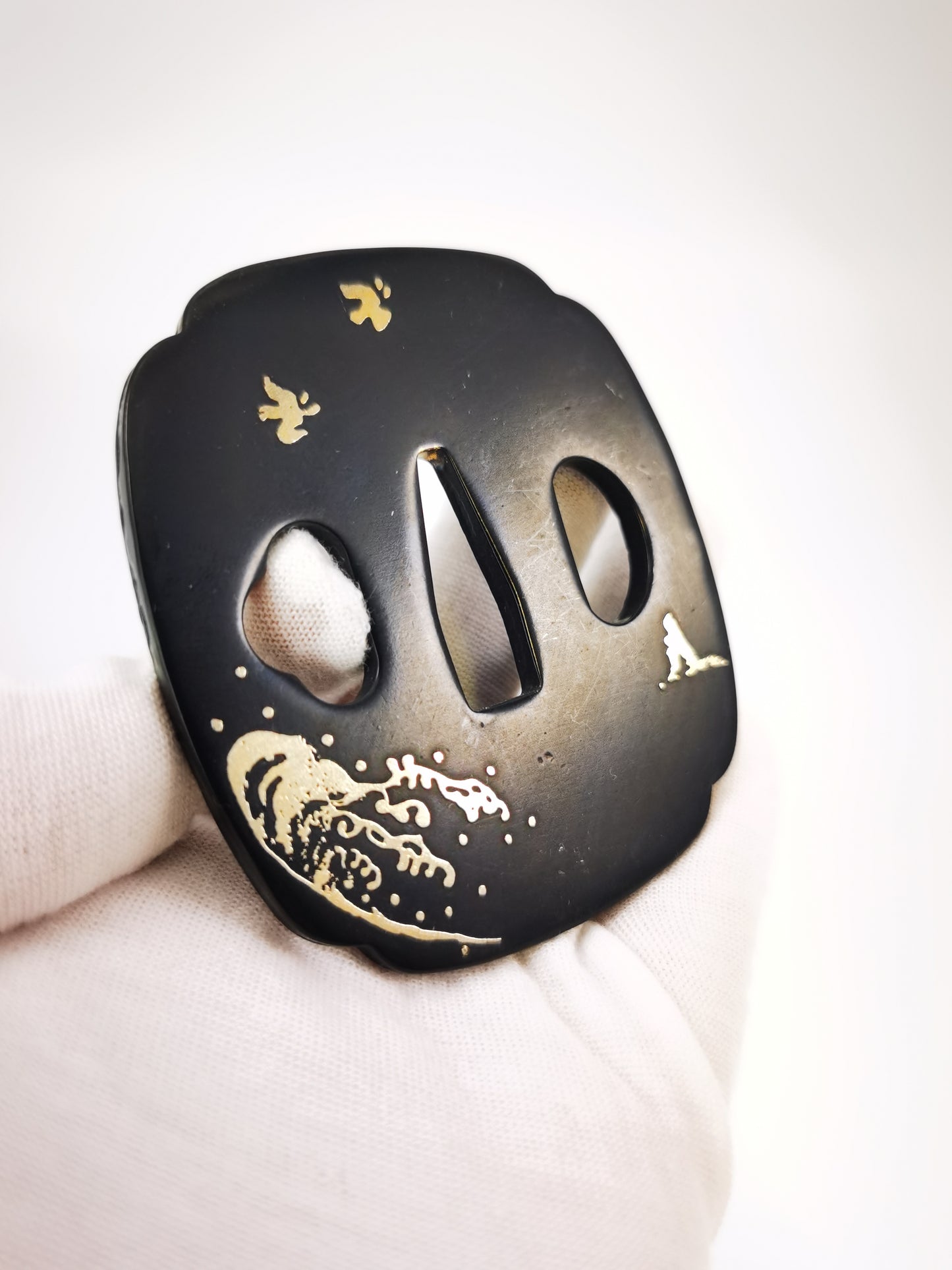 Japanese Wave & Chidori Pattern Tsuba for Katana and Wakziashi X030