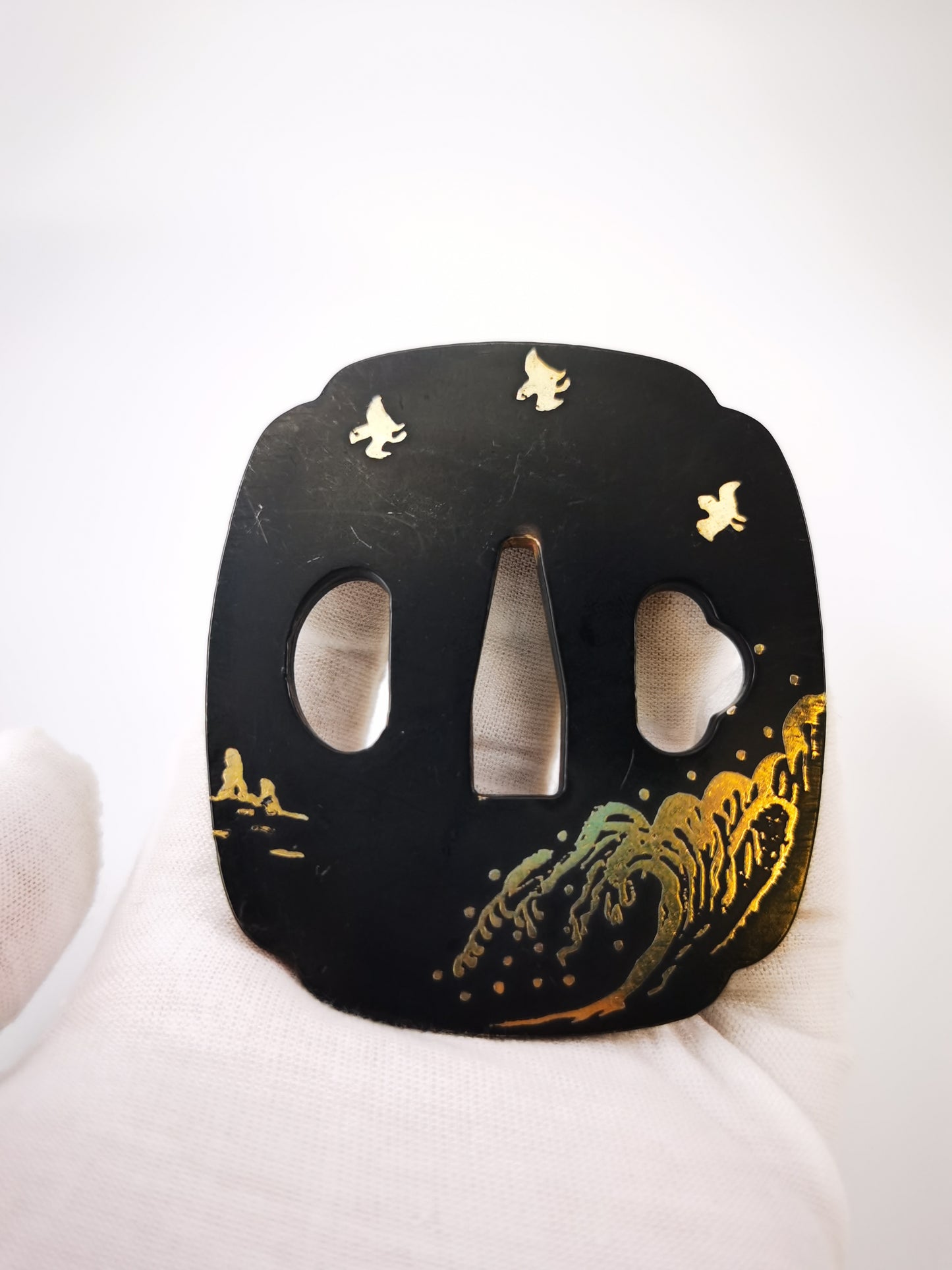 Japanese Wave & Chidori Pattern Tsuba for Katana and Wakziashi X030