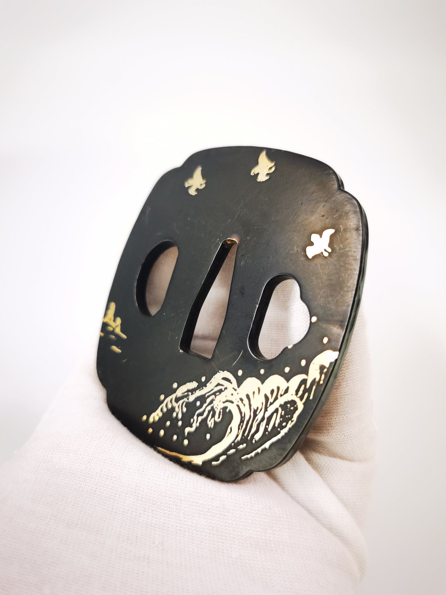 Japanese Wave & Chidori Pattern Tsuba for Katana and Wakziashi X030