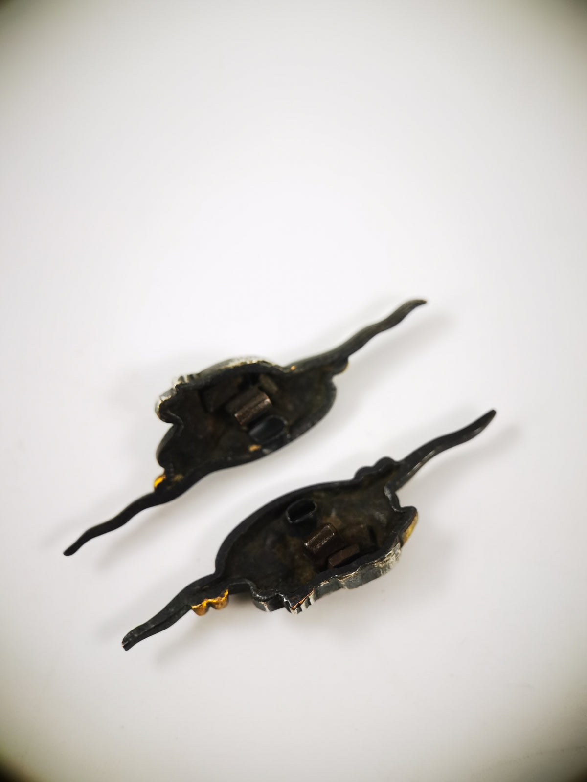 Japanese Sword Fitting Heron Pattern 5-Piece Set for Wakizashi and Tanto Edo Period Antique E015