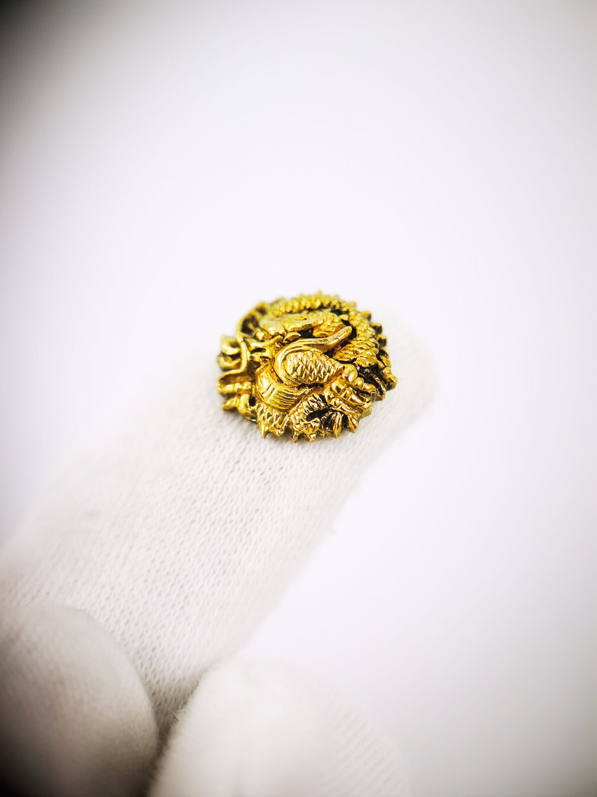 Japanese Sword Fitting Circular Coiled Dragon Motify Kogai & Menuki for Wakzaishi and Tanto Edo Period Antique D153