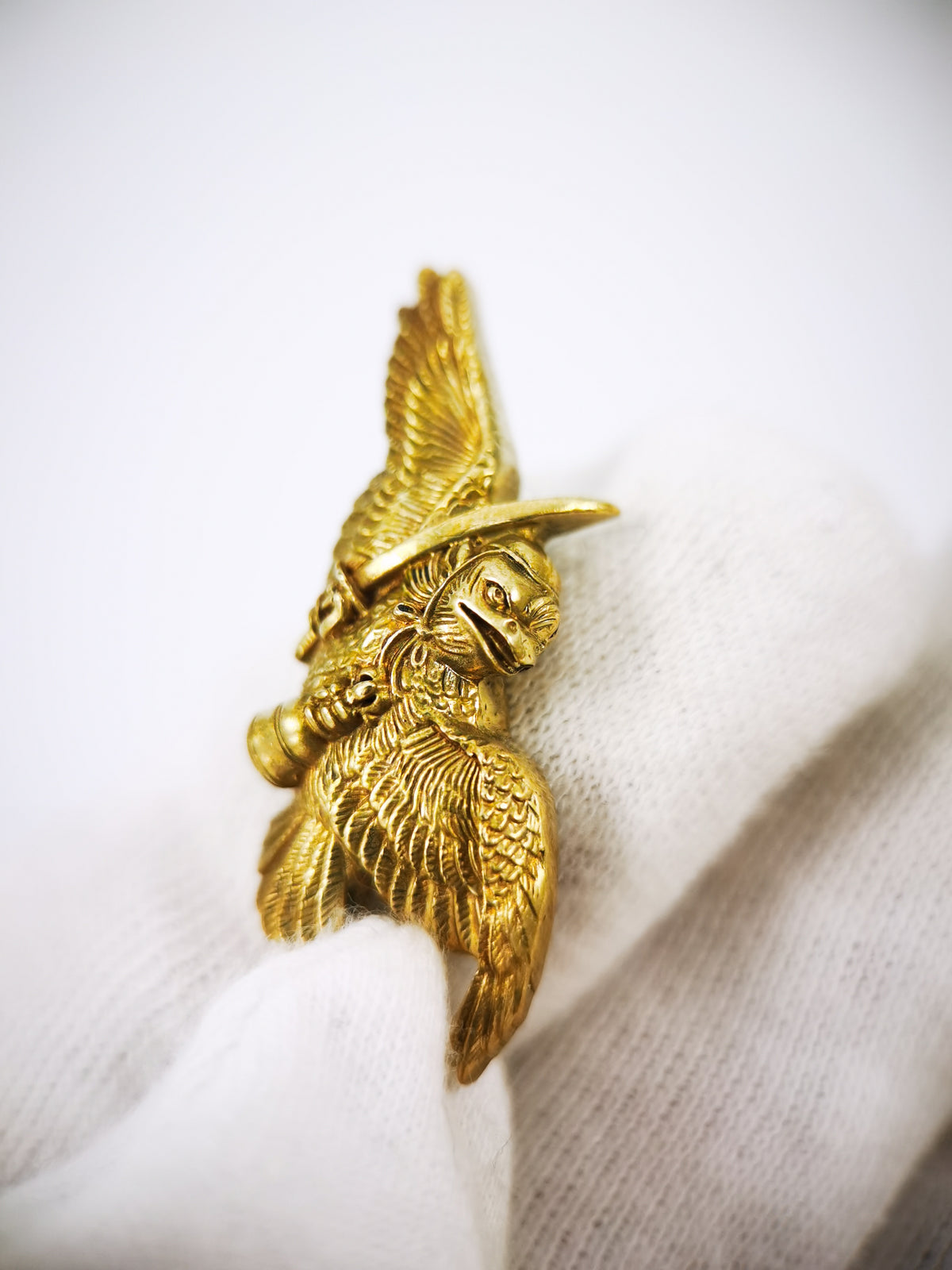 Japanese Sword Fitting Karasu Tengu Pattern Menuki for Katana wakzaishi Y205